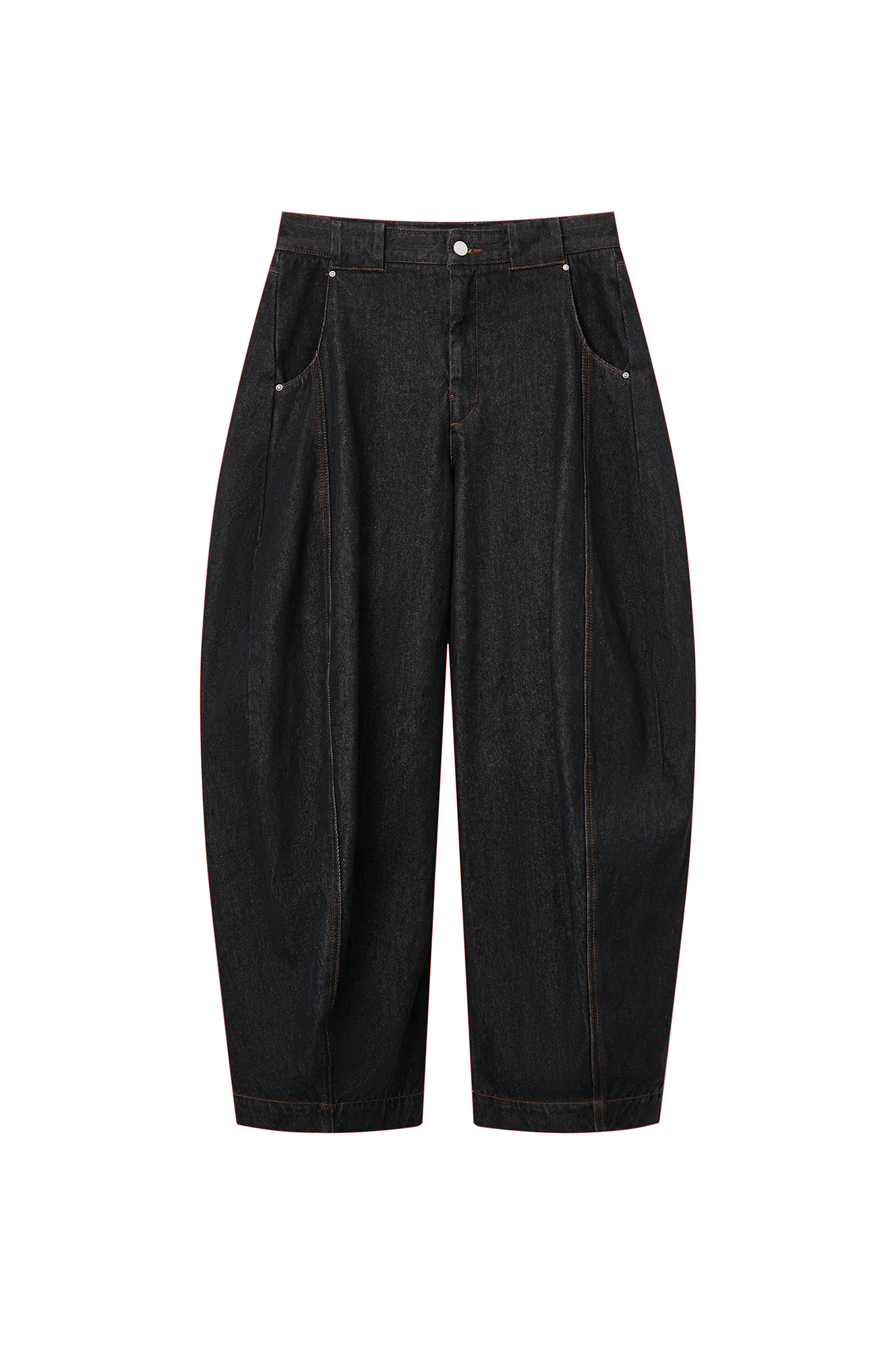 OPICLOTH Curved Panel Oversized Raw Jeans, premium urban and streetwear designers apparel on PROJECTISR.com, OPICLOTH