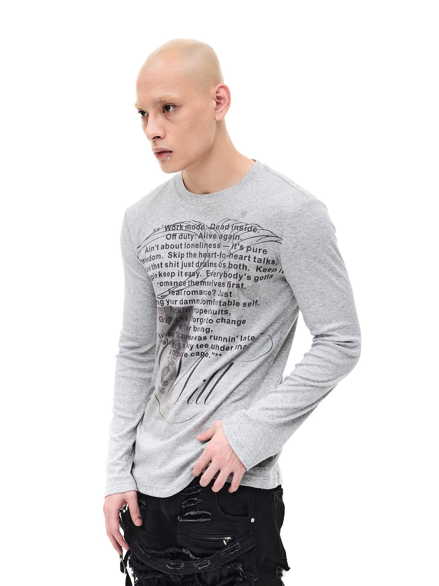 WHISTLEHUNTER Graphic Slim-Fit Stretchable Long-Sleeve Tee, premium urban and streetwear designers apparel on PROJECTISR.com, WHISTLEHUNTER