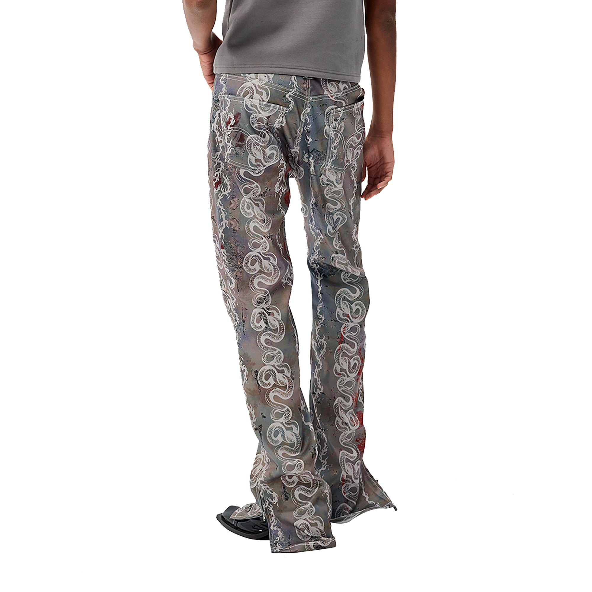 CYCYCY Serpentine Graphic Flared Jeans