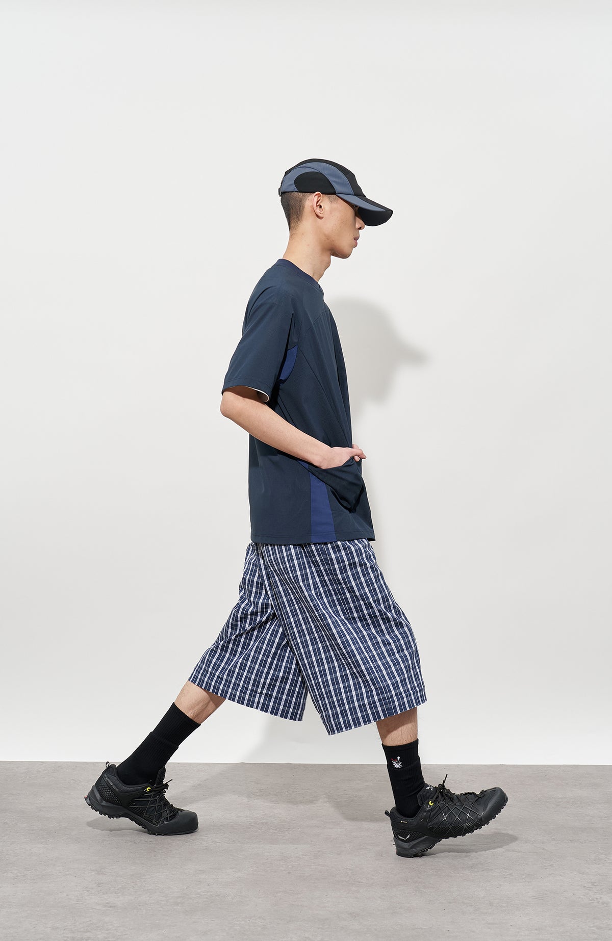 FMACM Detachable Plaid Straight-Leg Pants