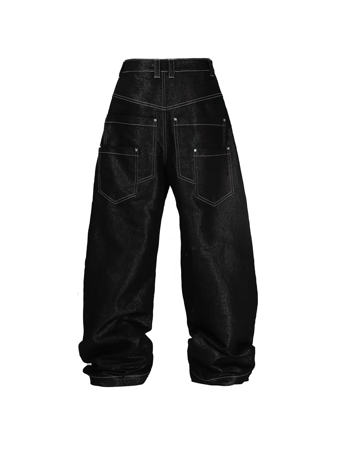 SEXXDEVIL Napoleon-Button Paneled Metallic Denim Jeans