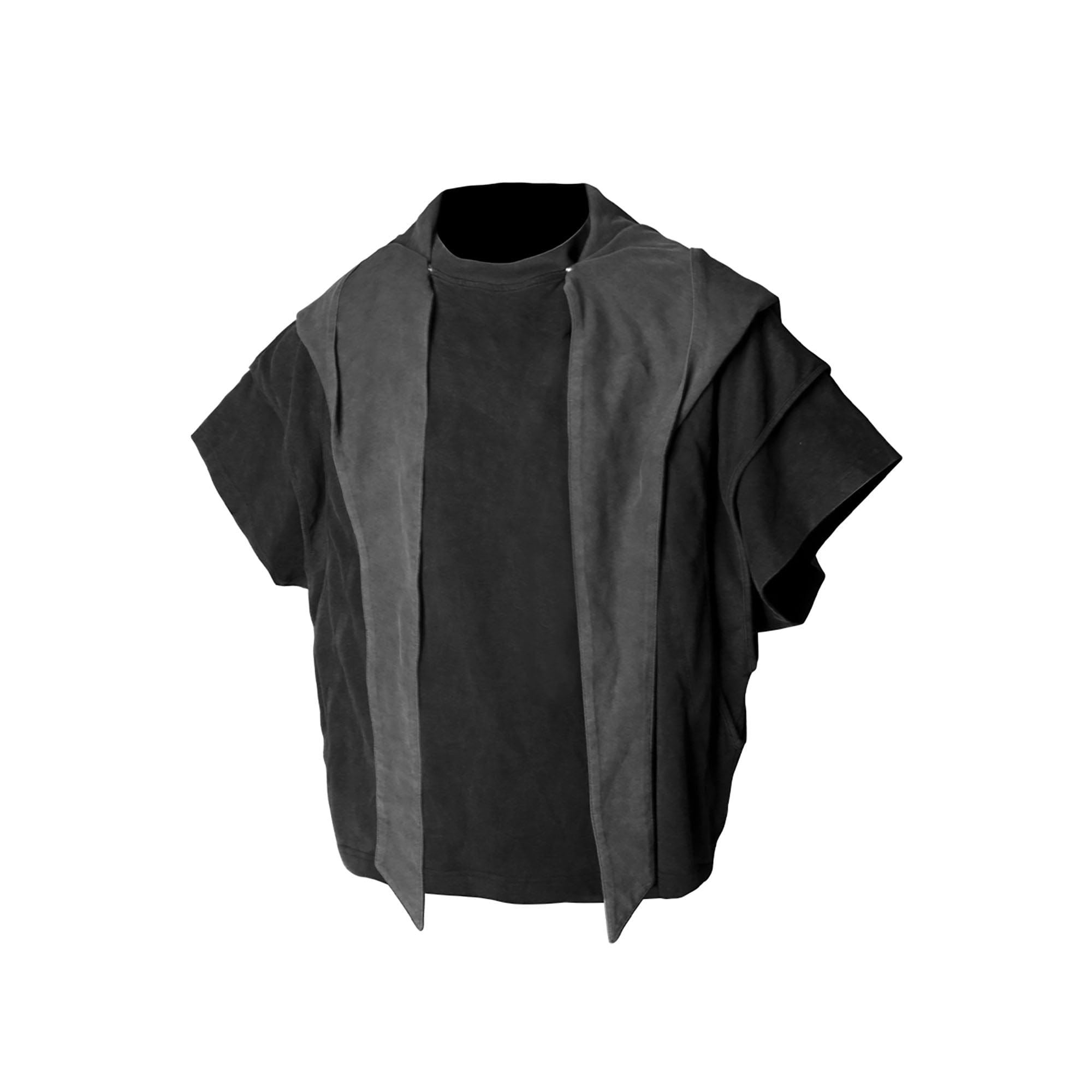RELABEL Detachable Hood Layered Sleeve T-Shirt
