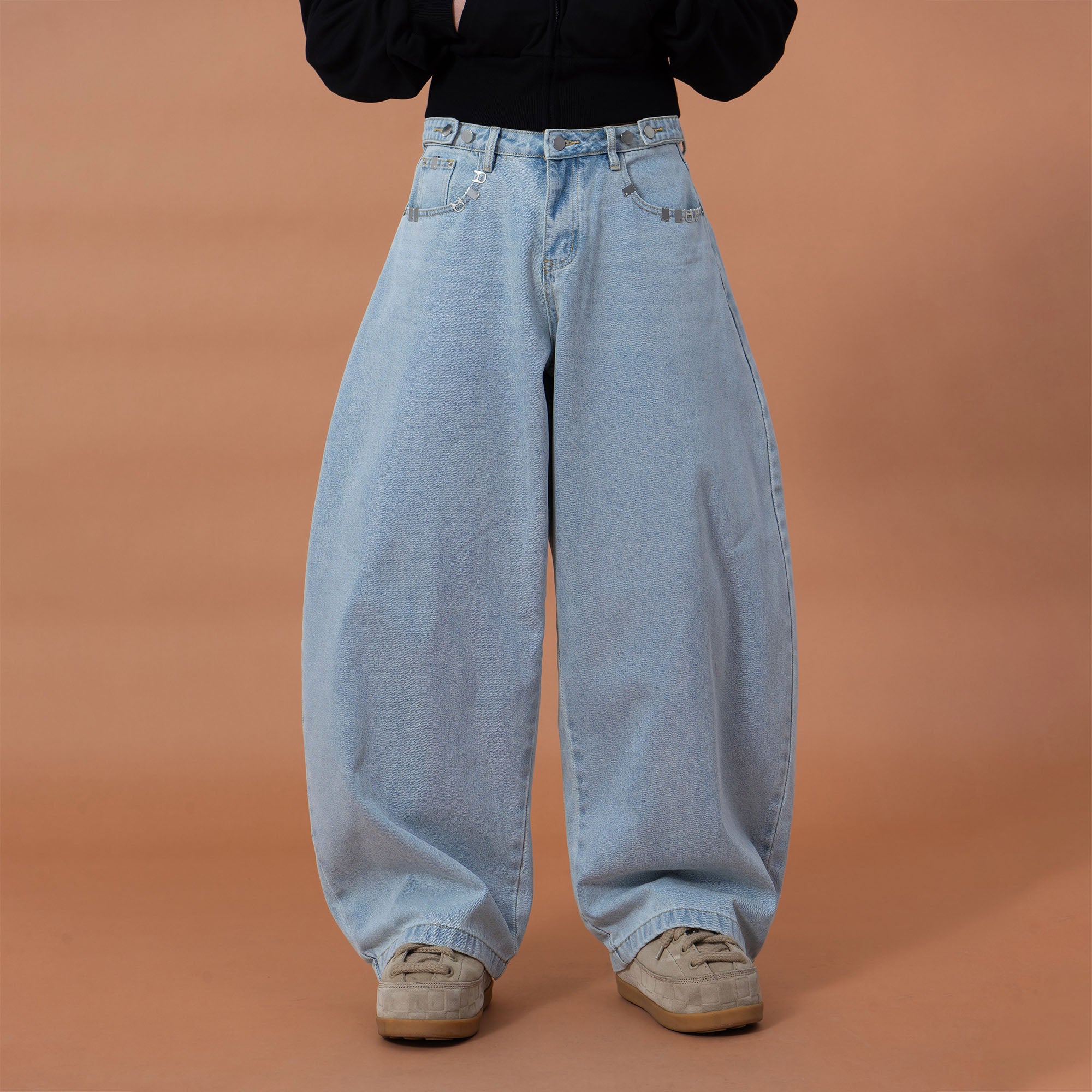 CLP Essential Washed Oversized Curved-Leg Jeans, premium urban and streetwear designers apparel on PROJECTISR.com, CLP