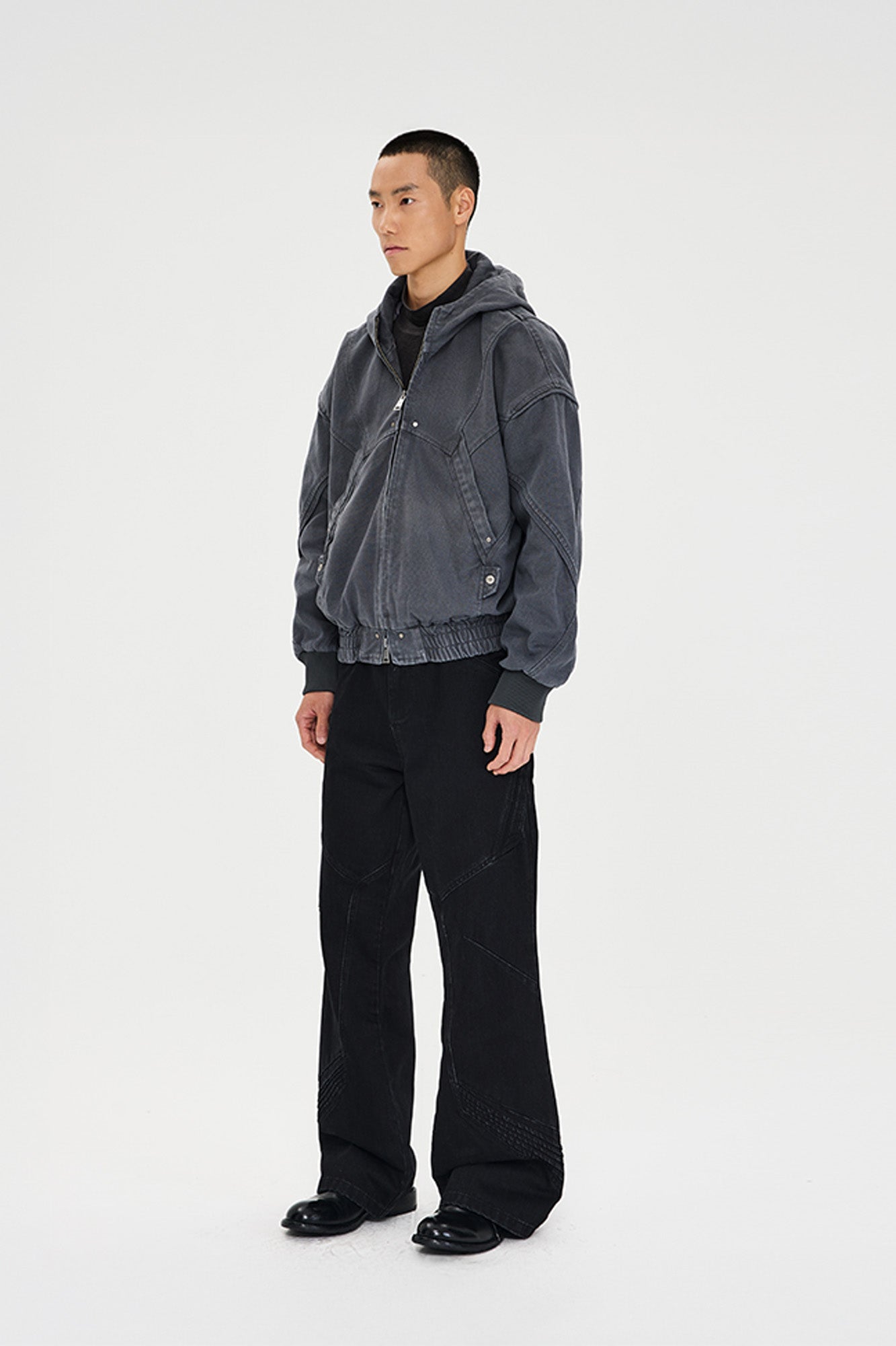 CATSSTAC Structured Panel Studded Hooded Jacket, premium urban and streetwear designers apparel on PROJECTISR.com, CATSSTAC