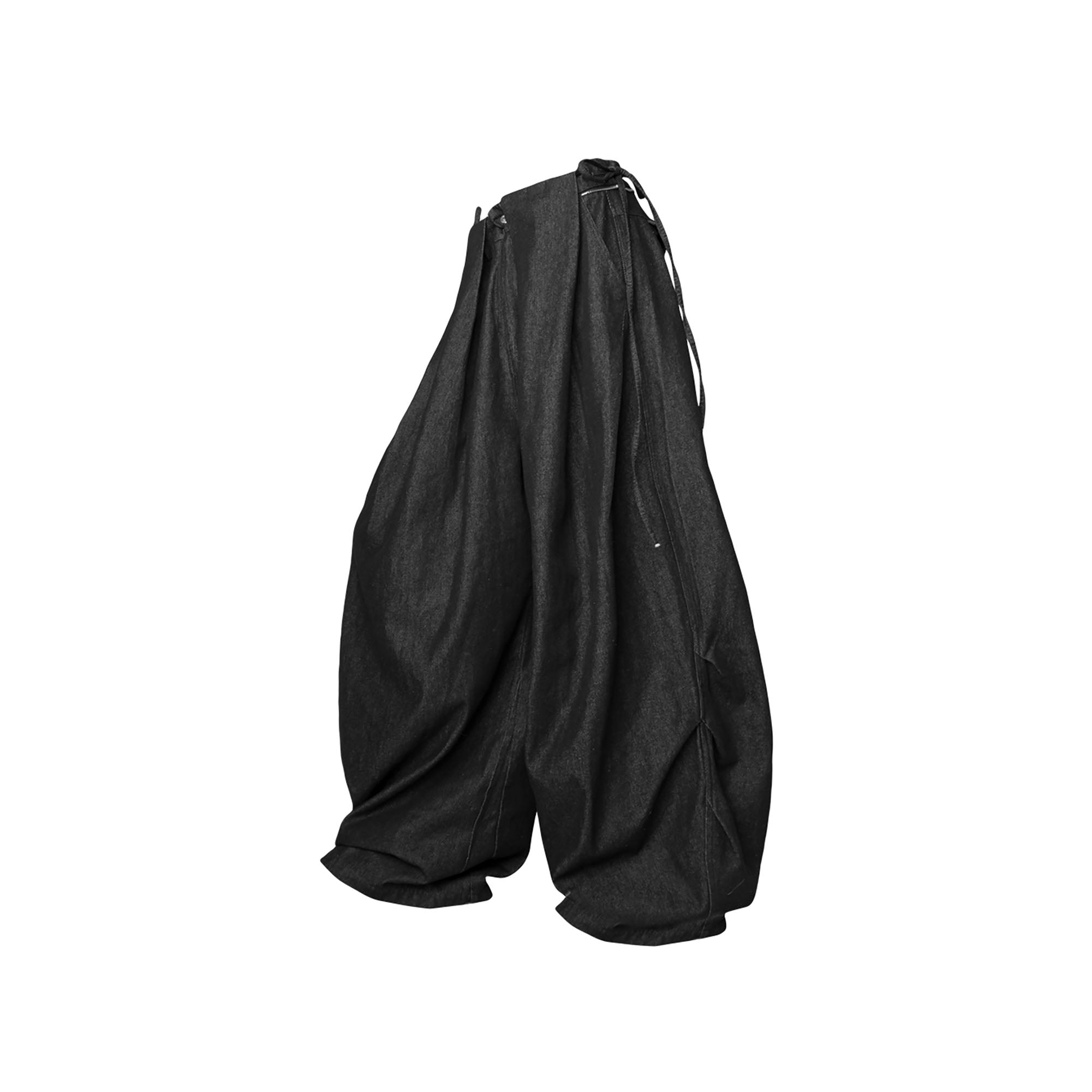 RELABEL Drawstring Pleated Oversized Raw Jeans