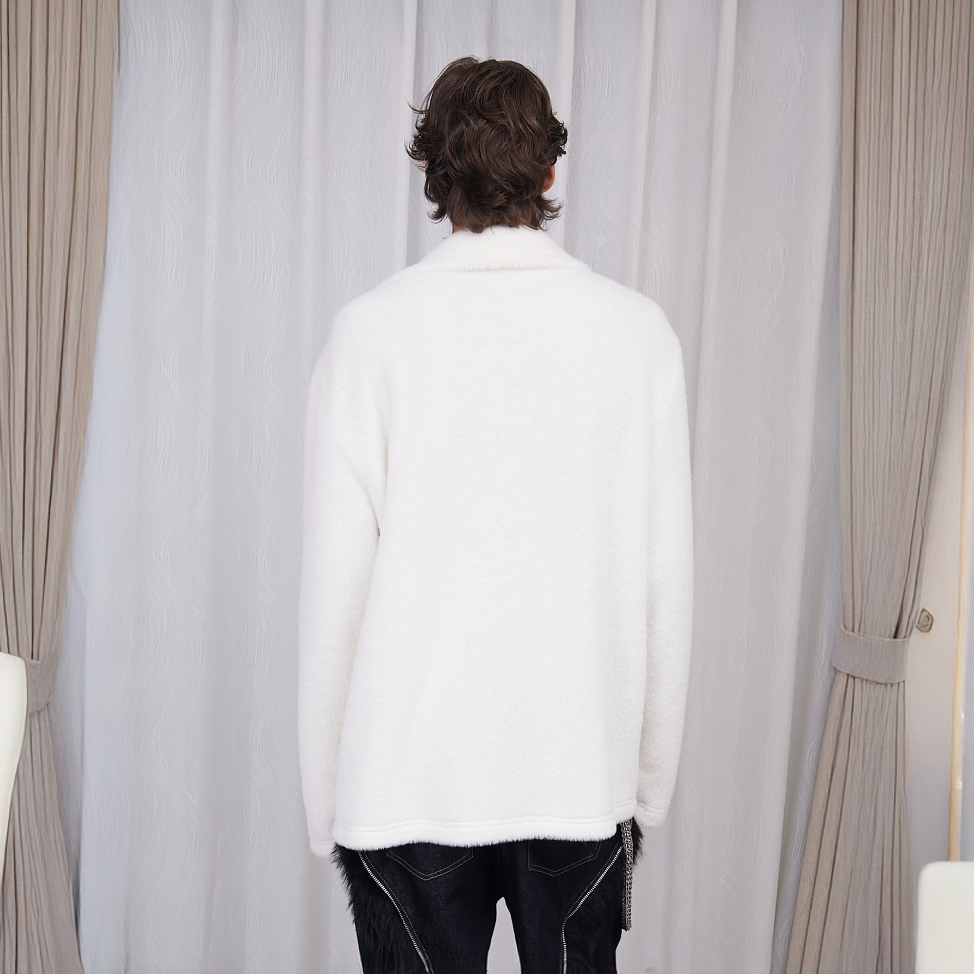 ASSEEN Asym-Zip Mohair Cardigan