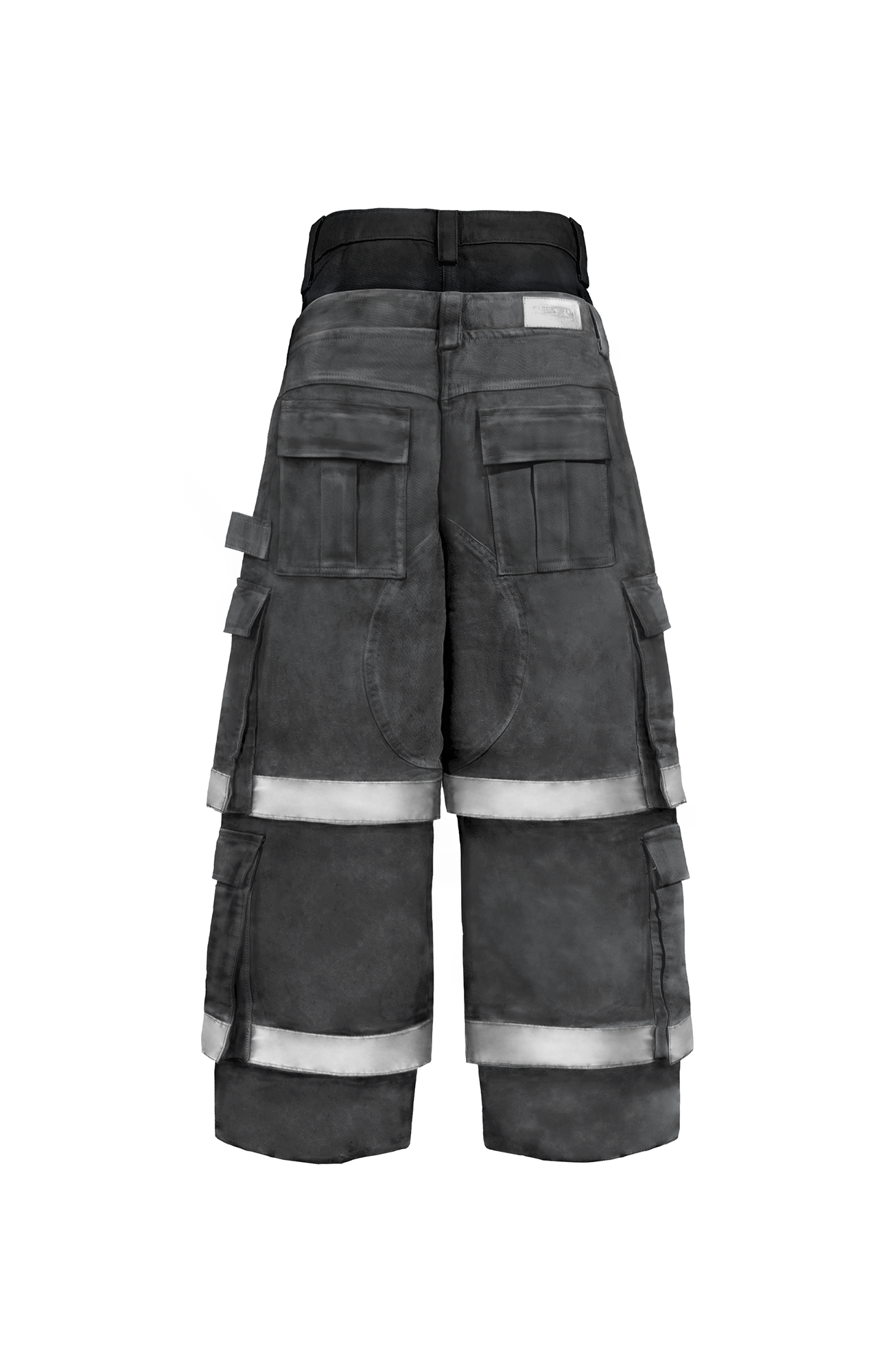 TECNINEGROUP Detachable Reflective Firefighter Cargo Pants Gray