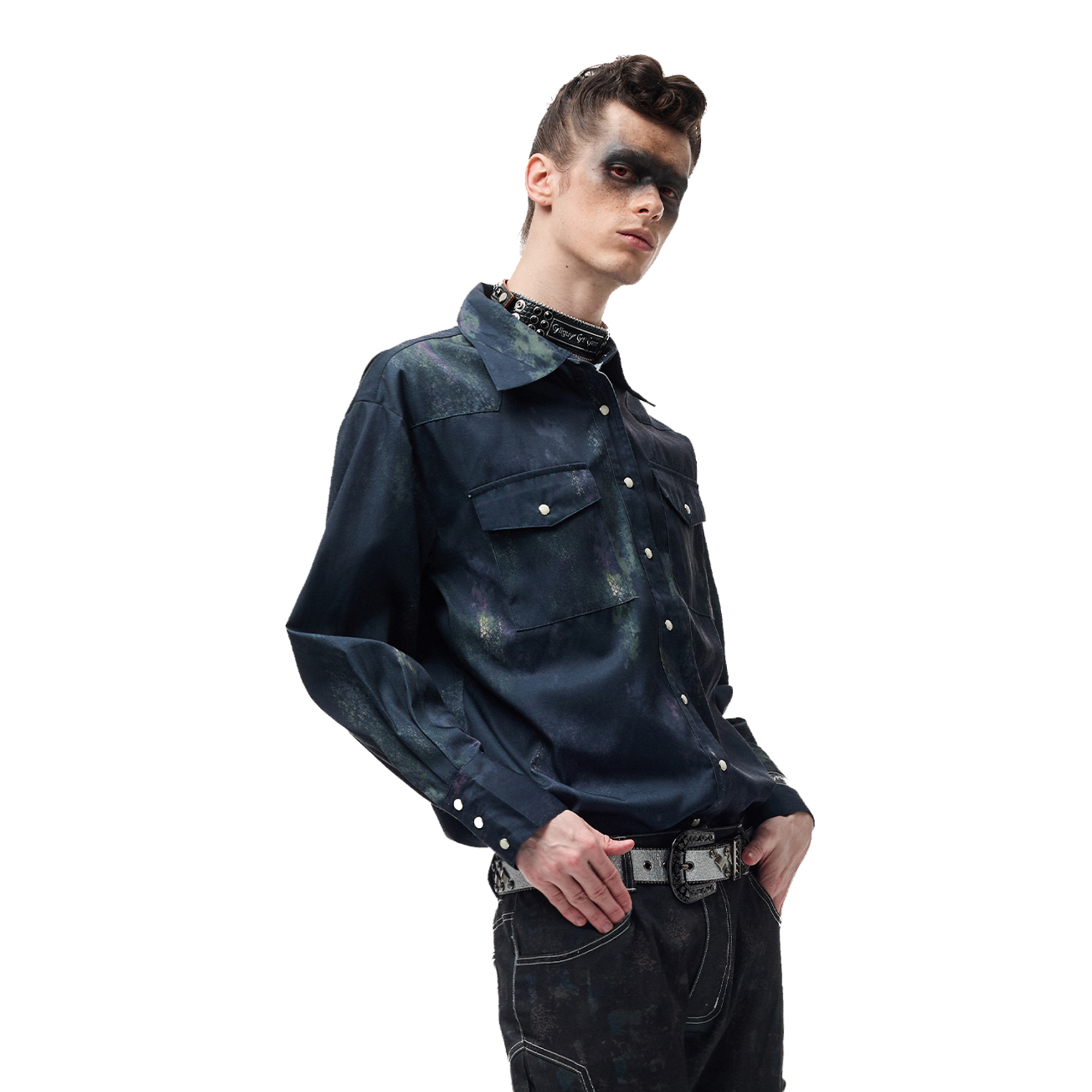 CYCYCY Punk Mottled Court-Style Shirt