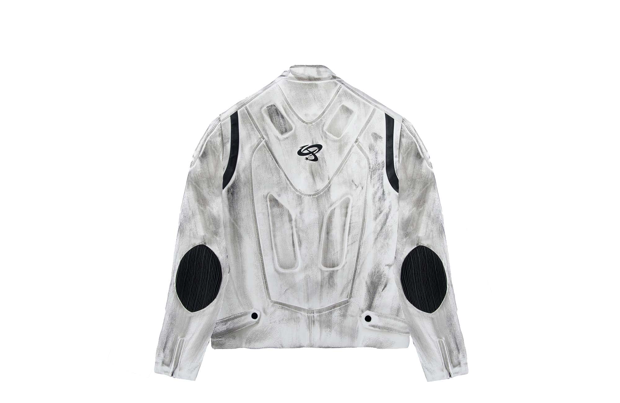 MOGONGSHE Distressed Techwear PU Moto Jacket