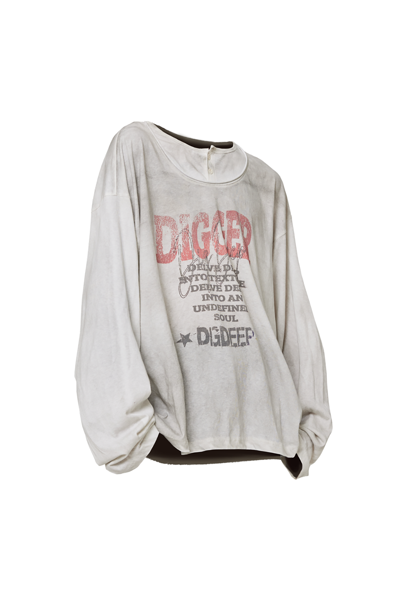 RELABEL Distressed Graphic Long-Sleeve Tee
