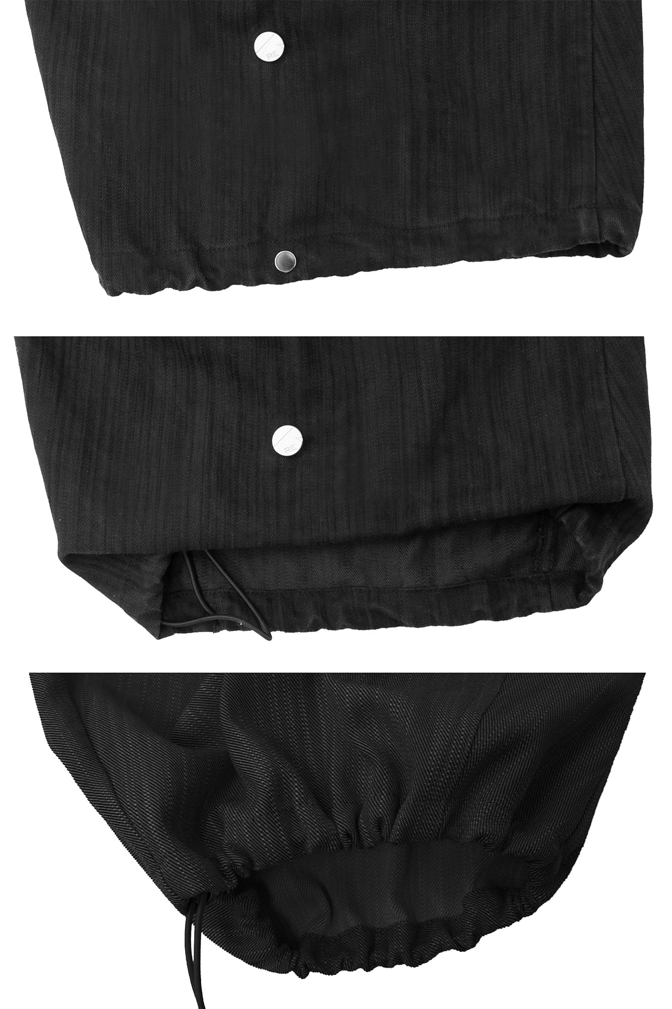 RELABEL Crinkled Drawstring Oversized Pants Black