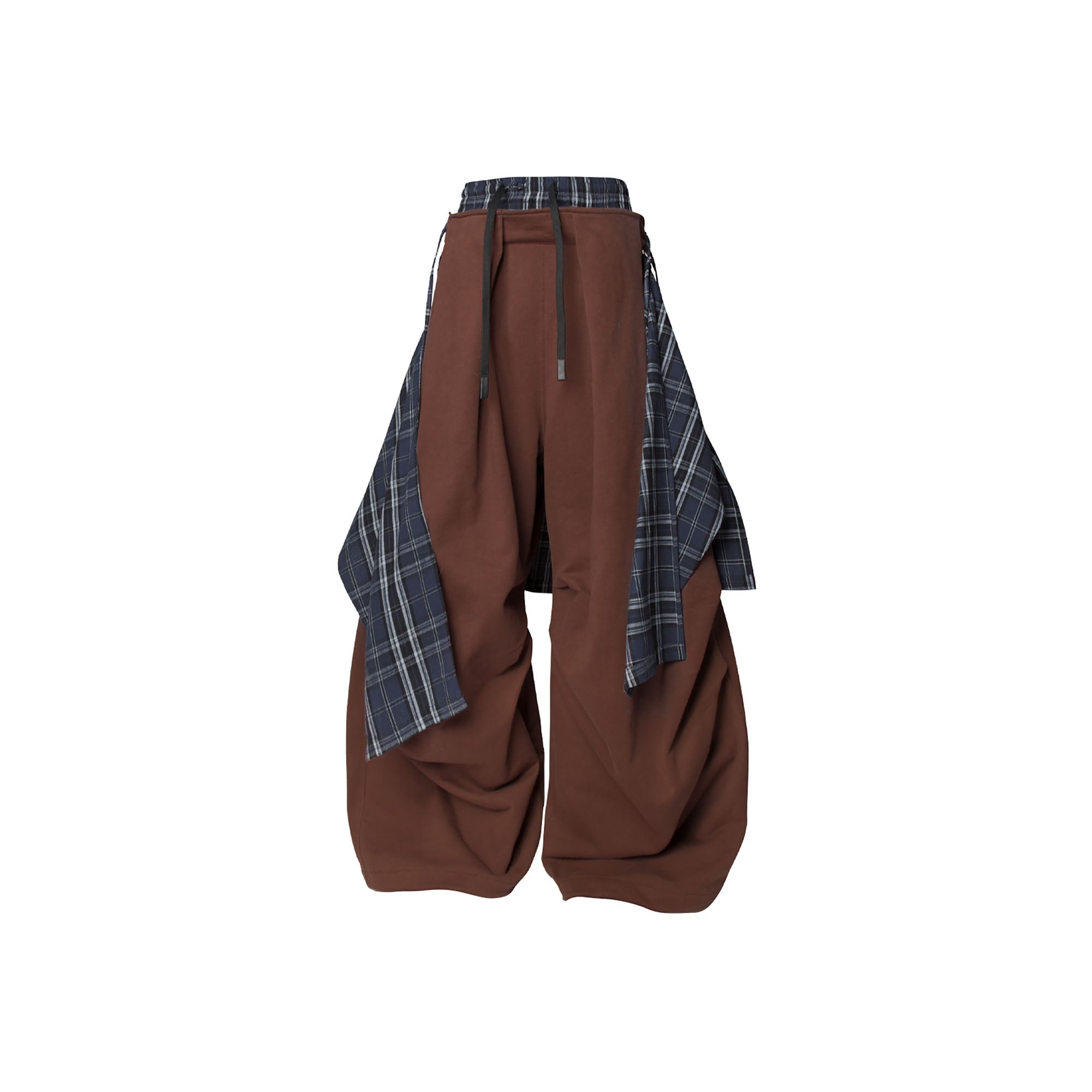 RELABEL Double Waistband Detachable Back Flap Oversized Sweatpants Brown
