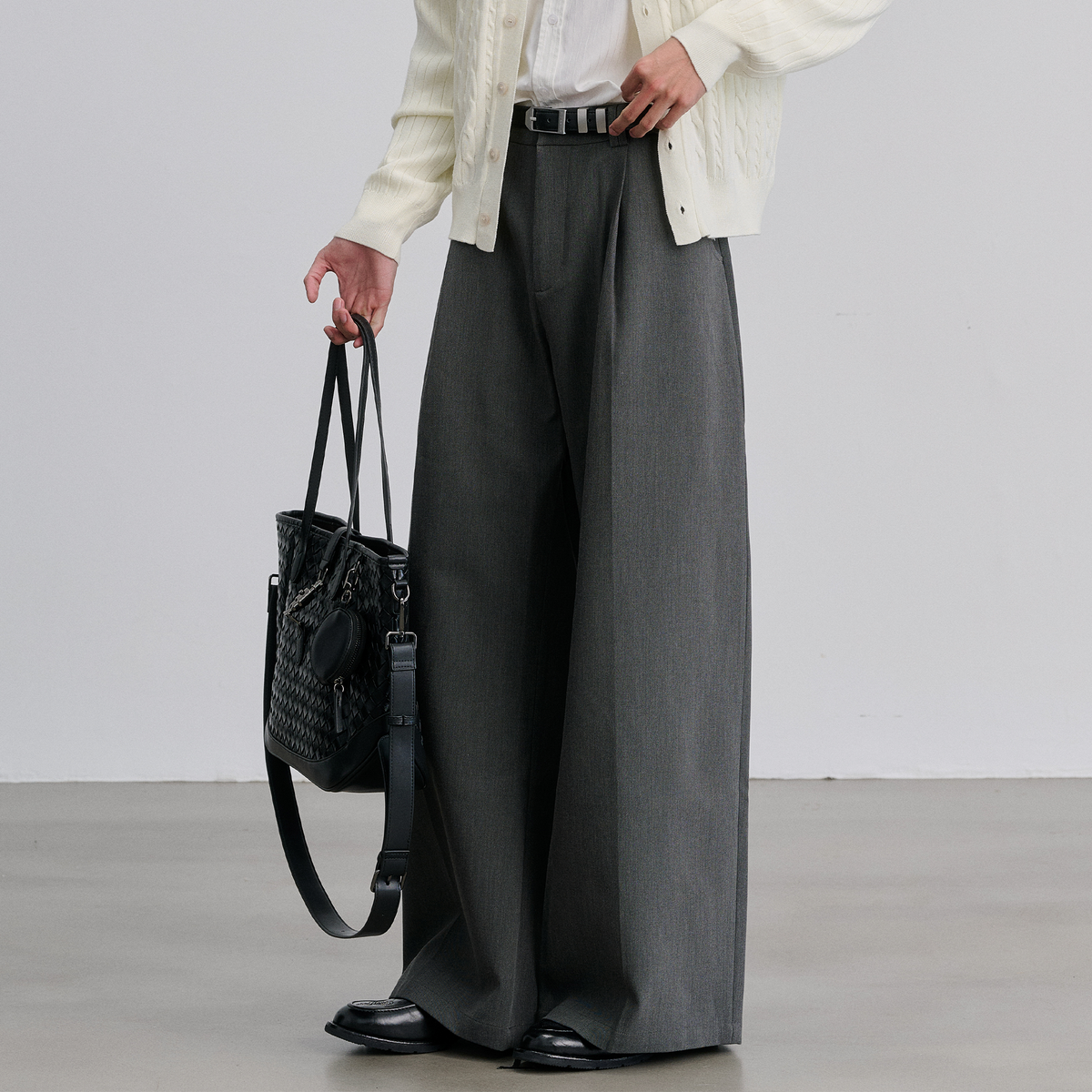 CATSSTAC Classic High-Waist Drape Straight-Leg Trousers