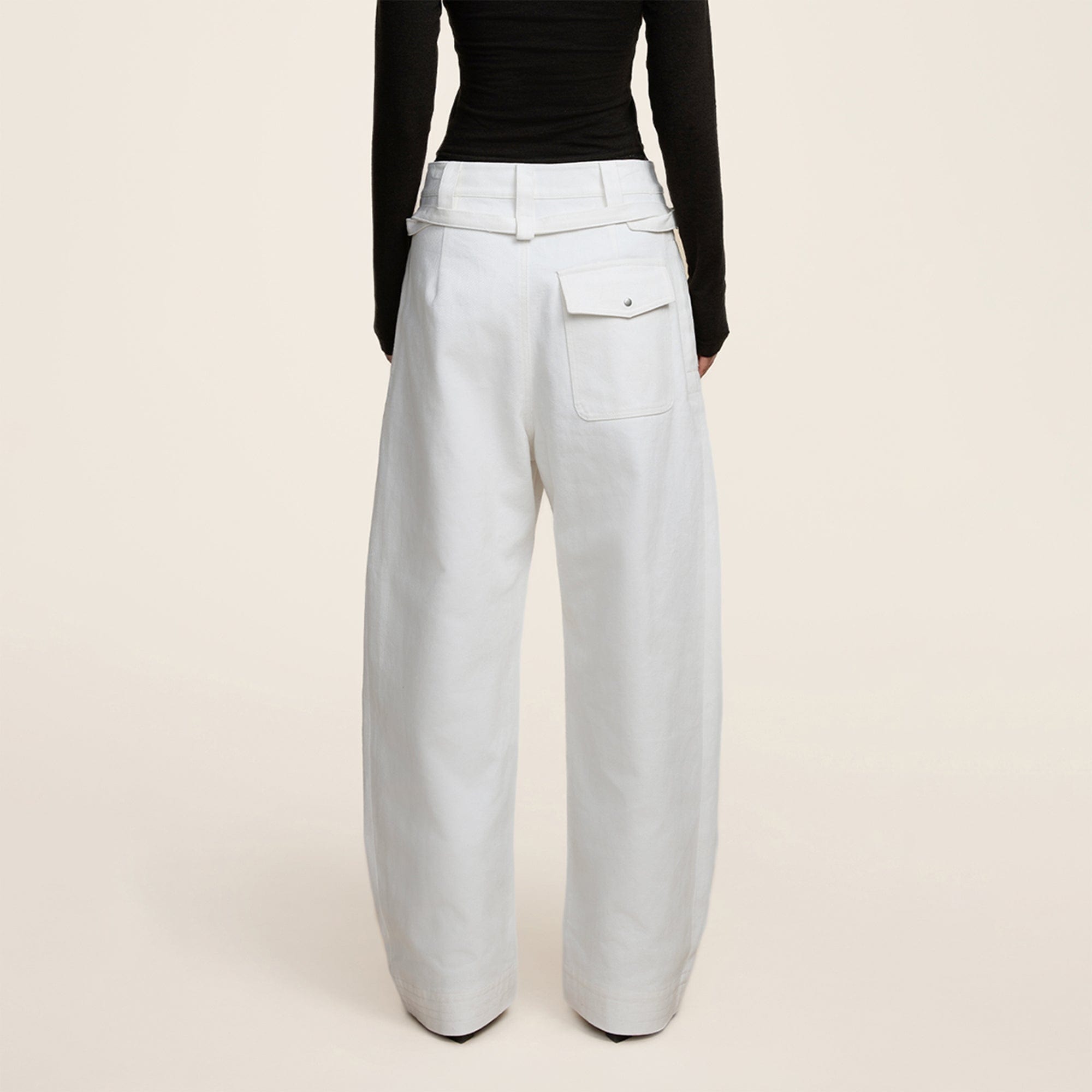 OPICLOTH Crinkled Wide-Leg Pants