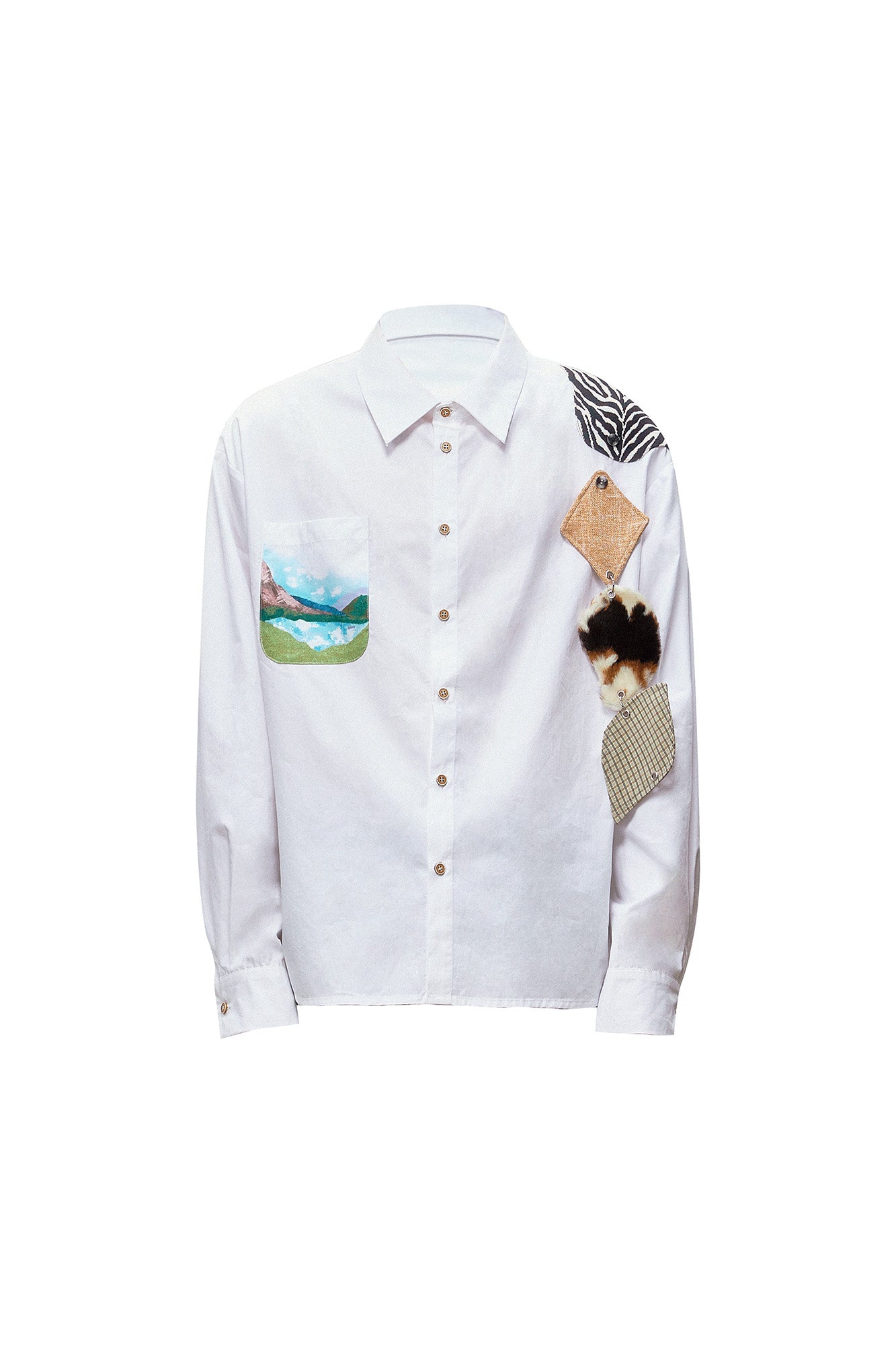 OIPWORD Detachable Patchwork Long-Sleeve Shirt, premium urban and streetwear designers apparel on PROJECTISR.com, OIPWORD