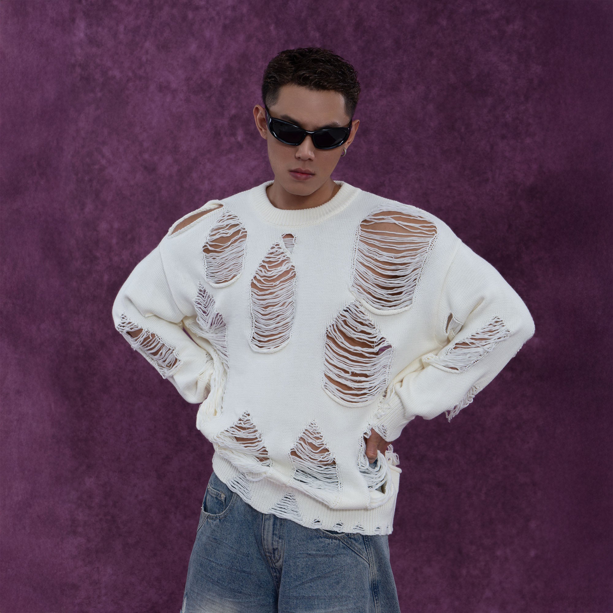 *p(R)ojectR® sweater CLP Ripped Oversized Sweater
