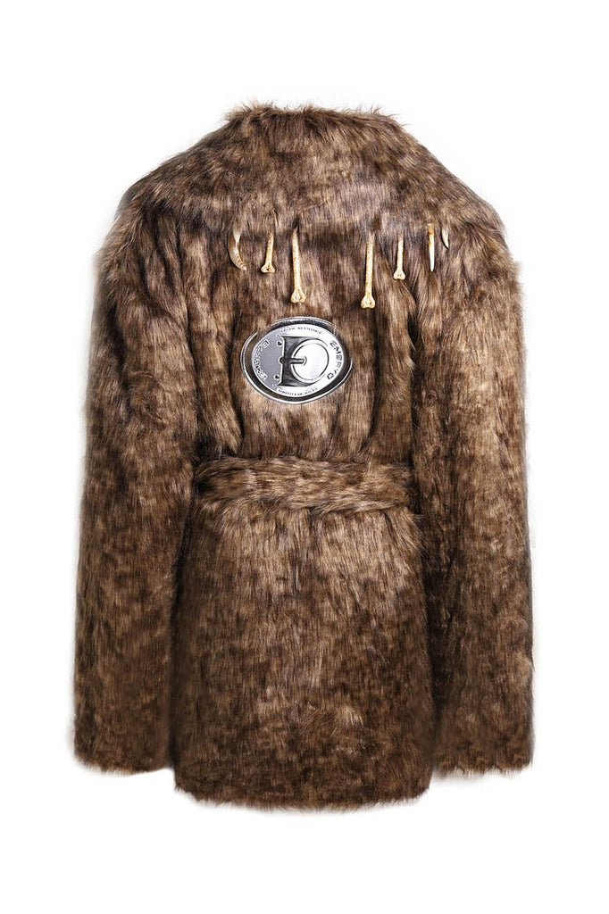 EMBRYO Faux Fur Bone Coat, premium urban and streetwear designers apparel on PROJECTISR.com, EMBRYO