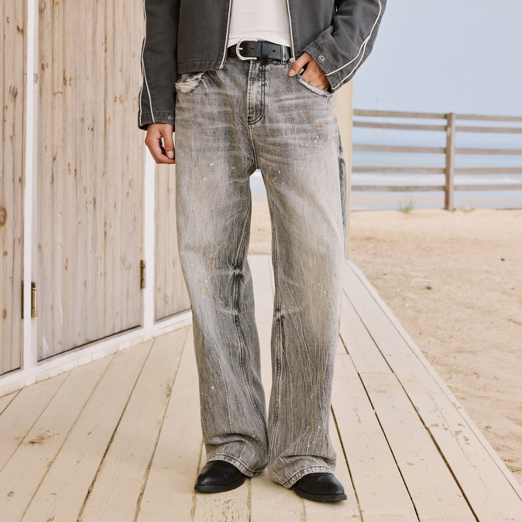 IN EXISTENCE Selvedge Slub Yarn Straight-Leg Jeans
