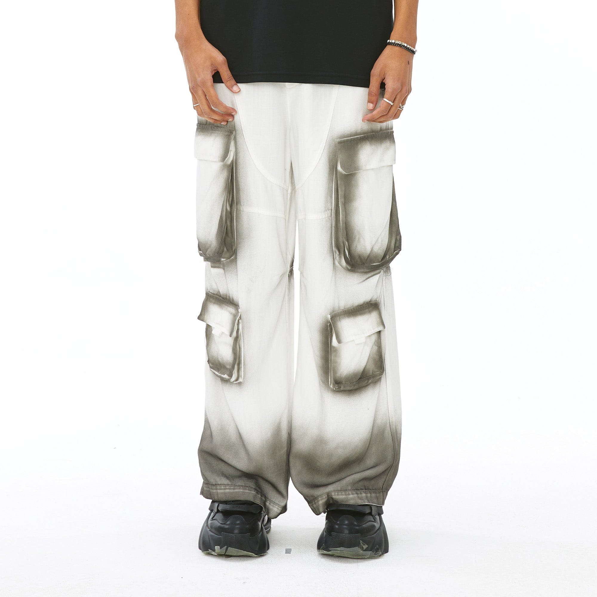 VANN VALRENCE Faded Spray-Dyed Multi-Pocket Cargo Pants, premium urban and streetwear designers apparel on PROJECTISR.com, VANN VALRENCE