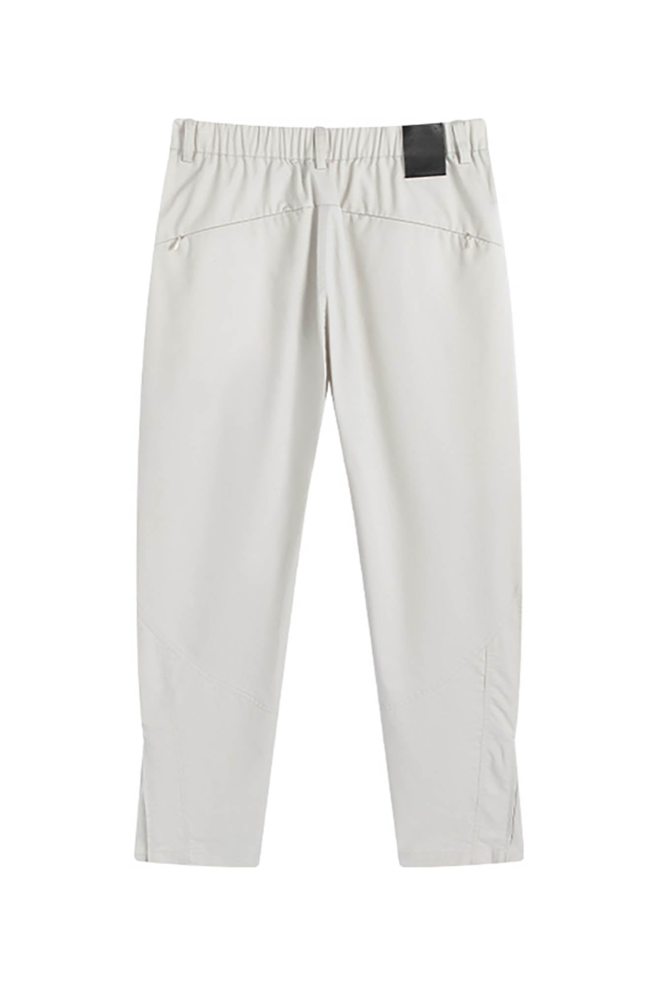 ENSHADOWER Spliced Crinkled Zippered Jogger Pants White