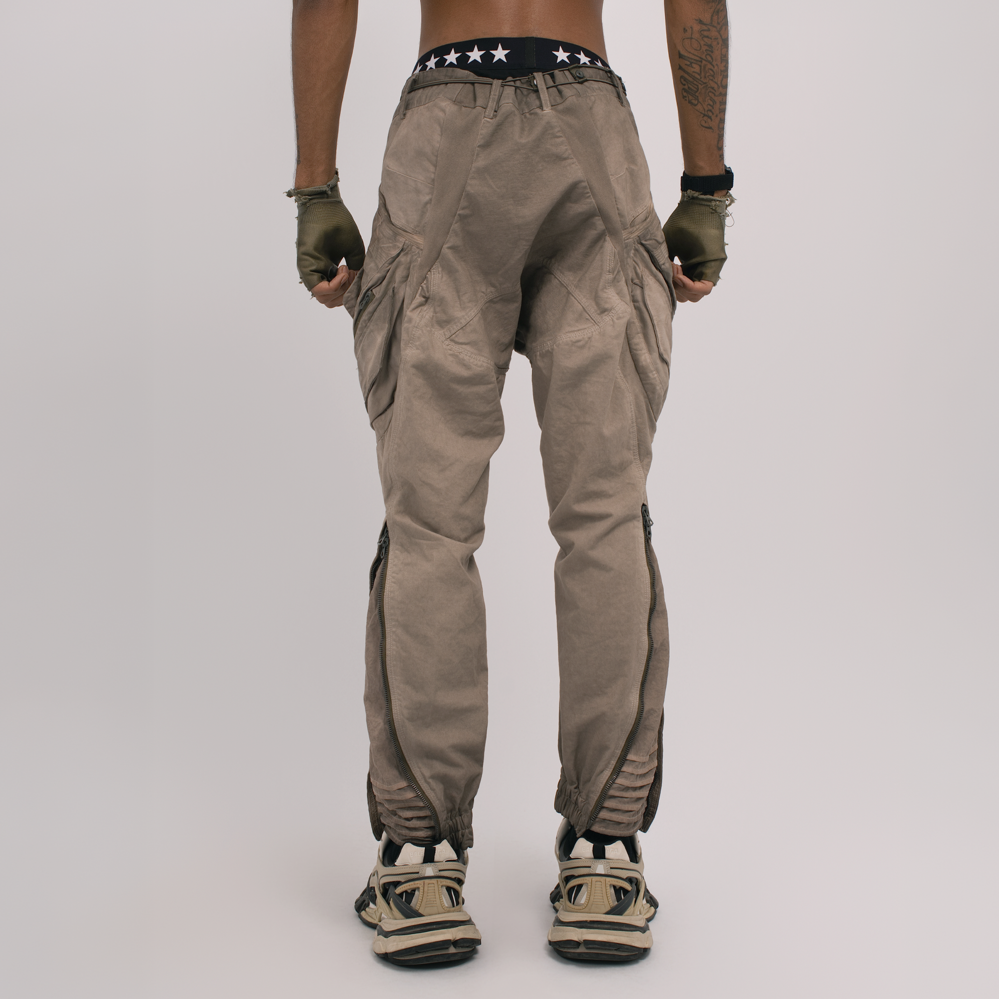 STEAM Distressed Multi-Pocket Utility Cargo Pants