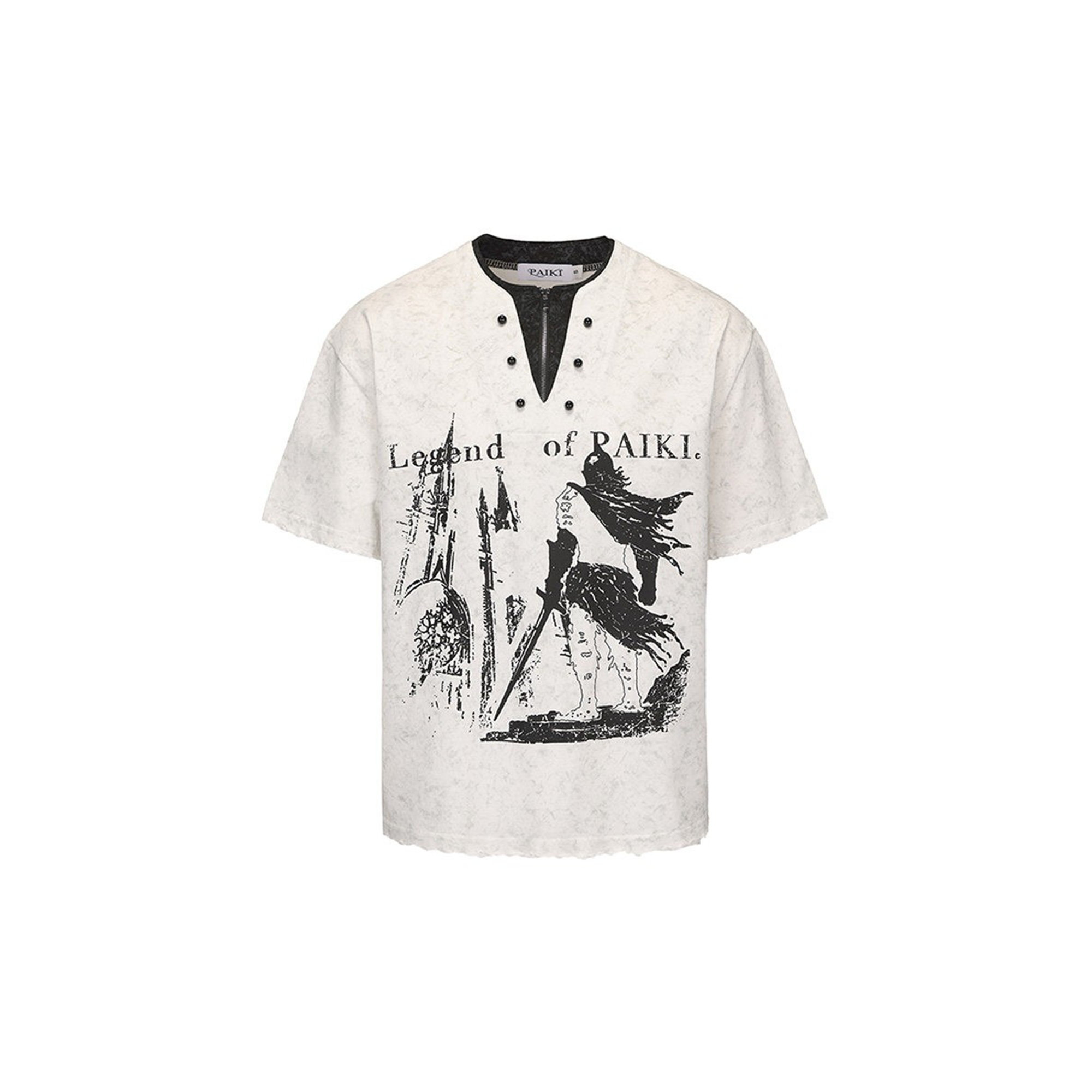 PAIKI Castle Graphic Henley Layered Tee