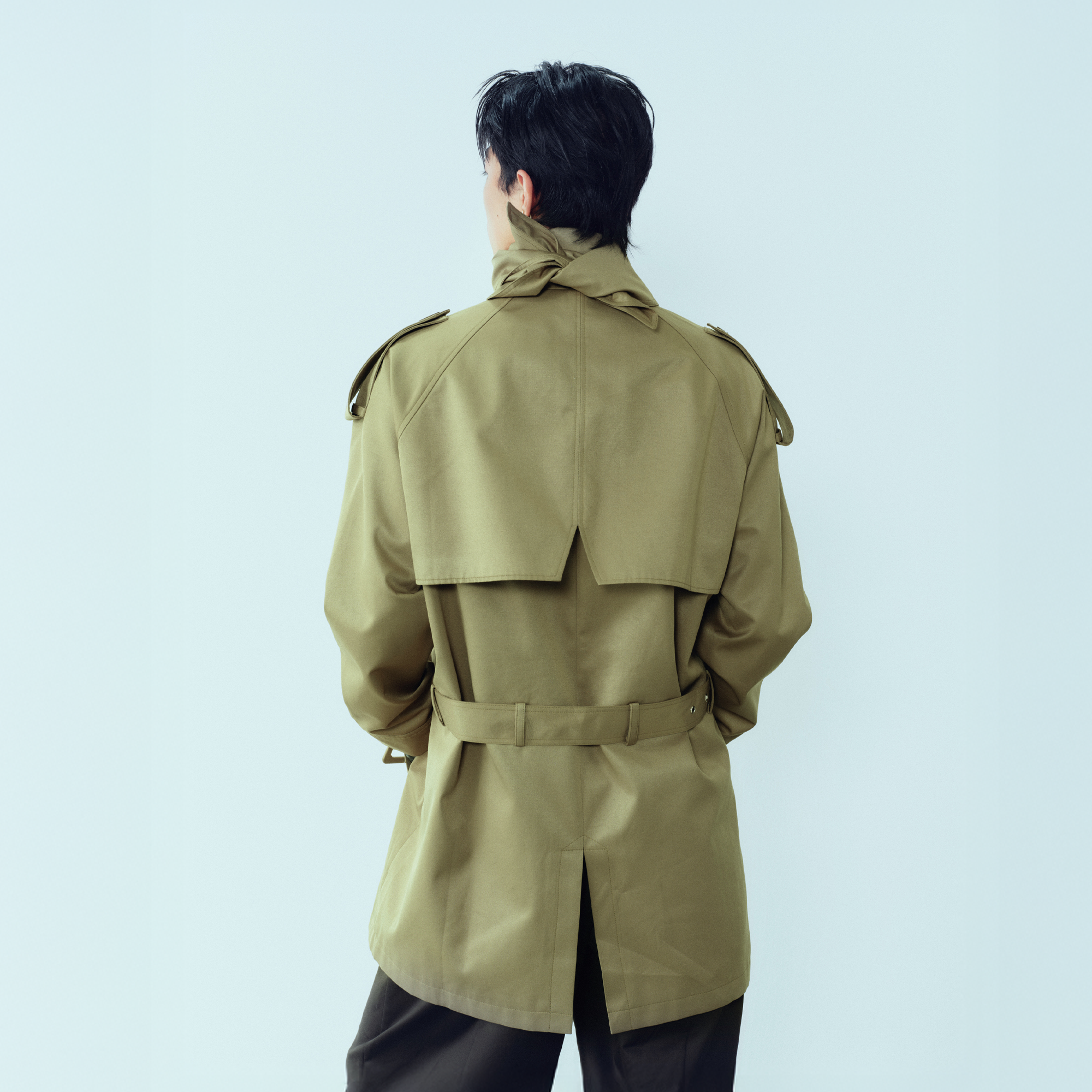 KADAKADA Scarf-Tie Waterproof Belted Trench