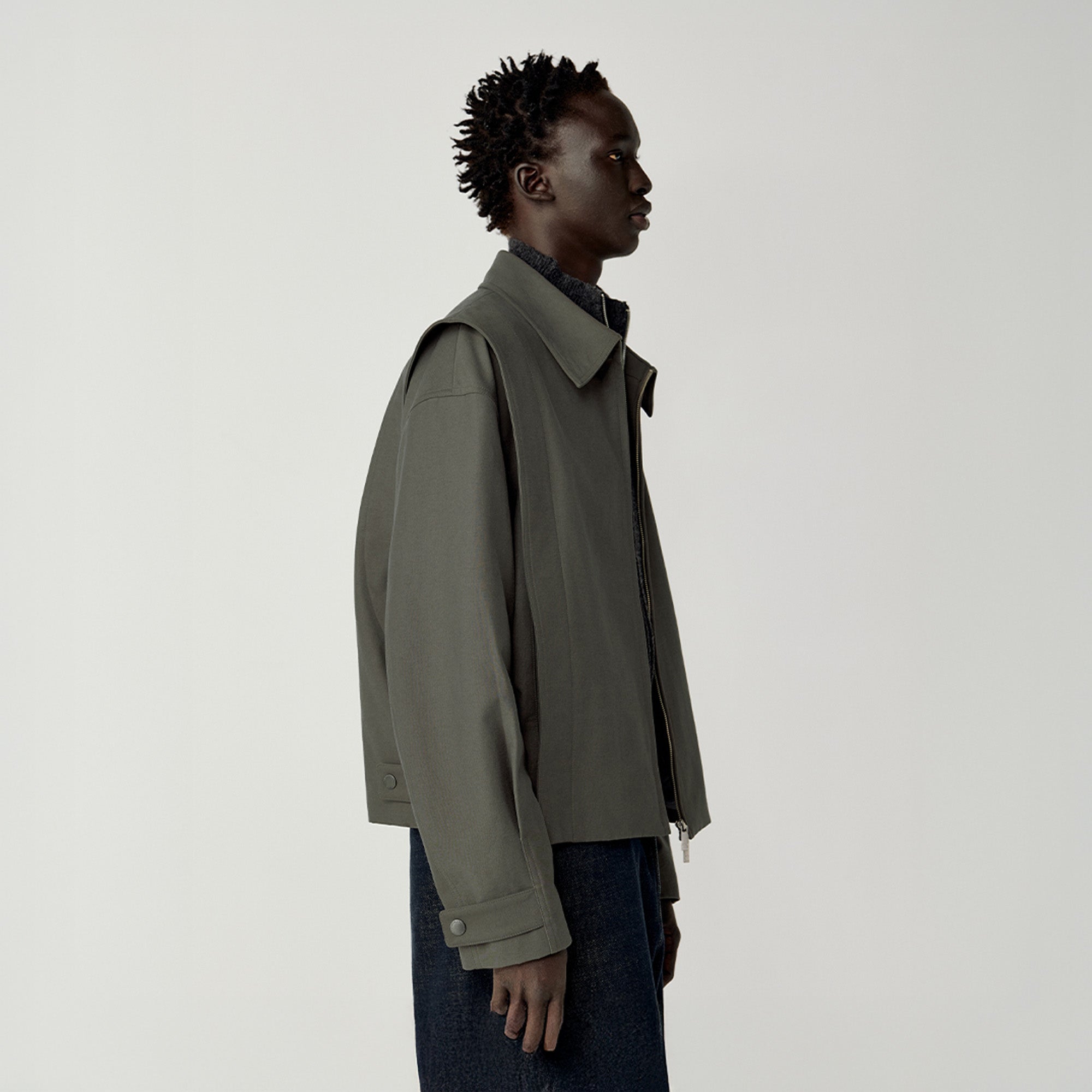 OPICLOTH Essential Structured Layered Double-Zip Jacket