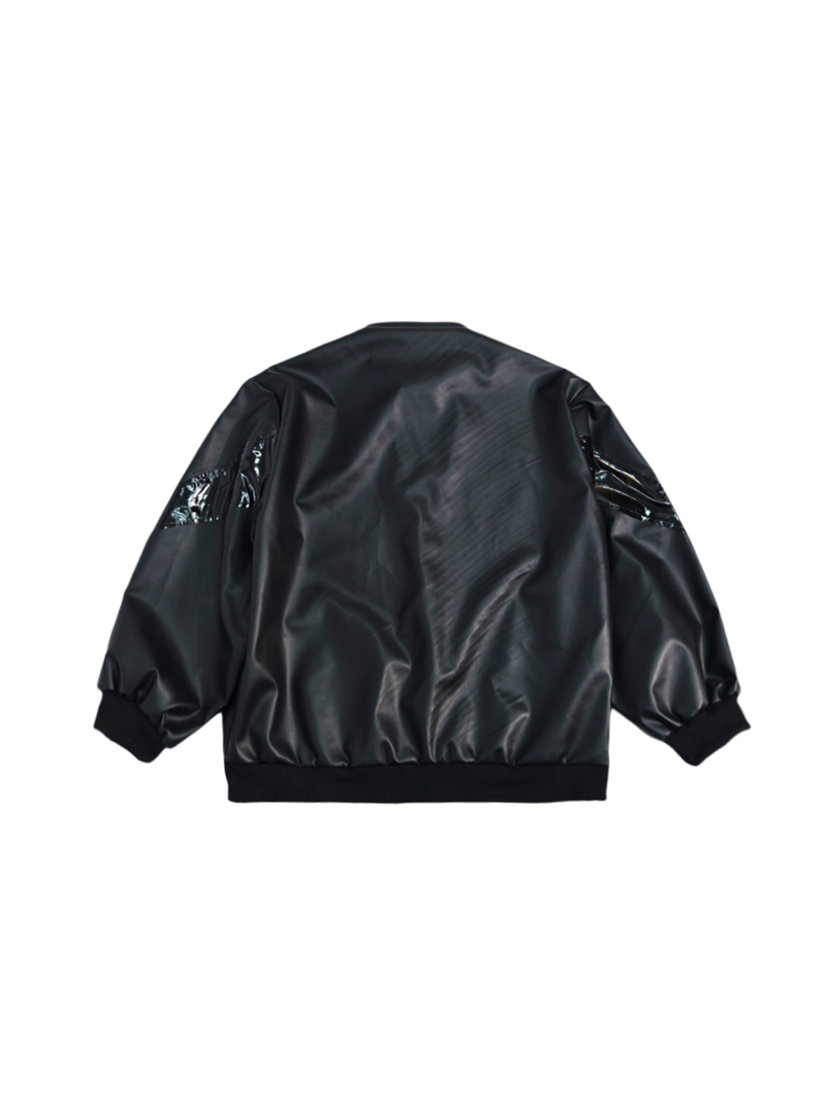 UUCSCC Faux Leather Oversized Baseball Bomber Jacket