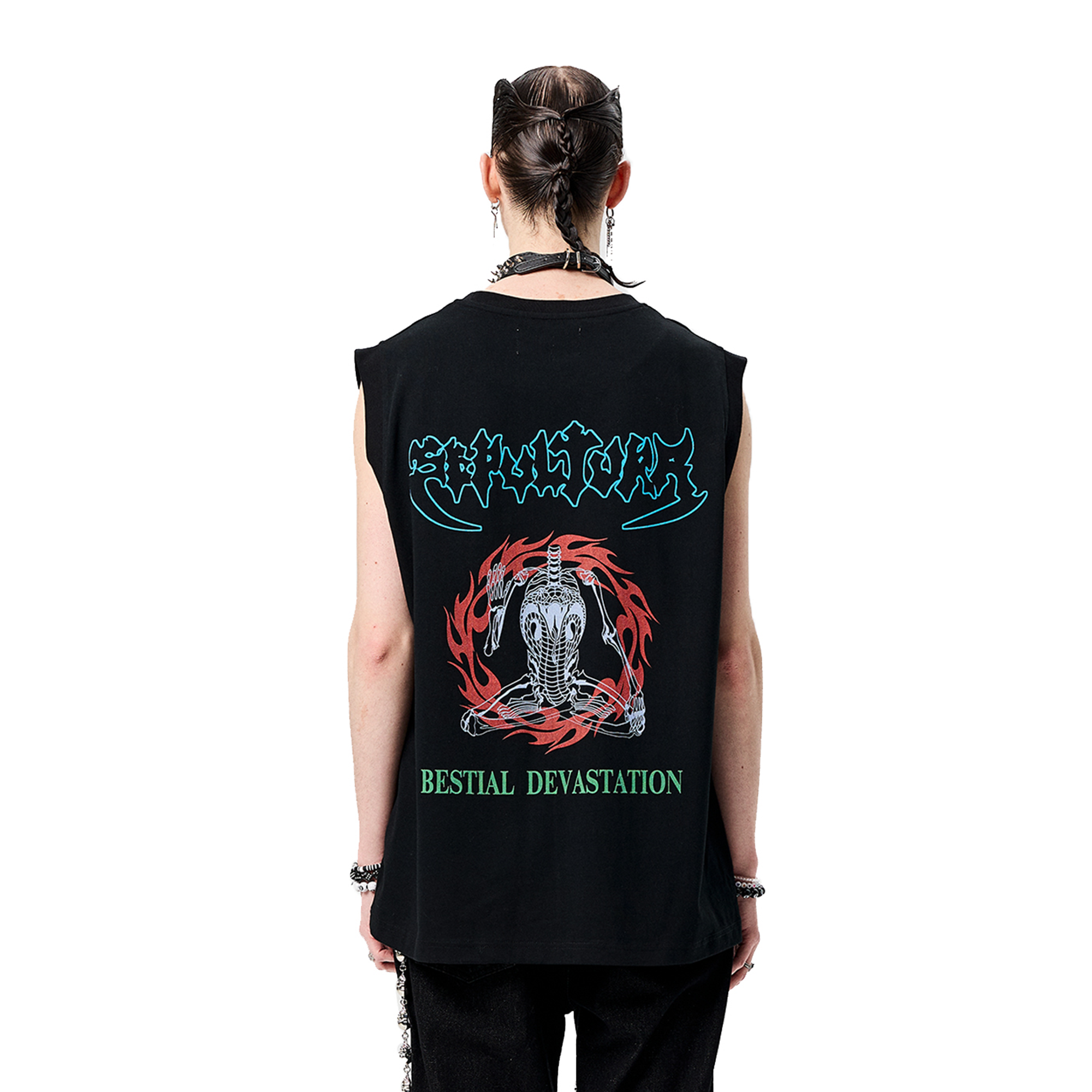 ERISSTOFF Sepultura Cobra Graphic Oversized Tank Top