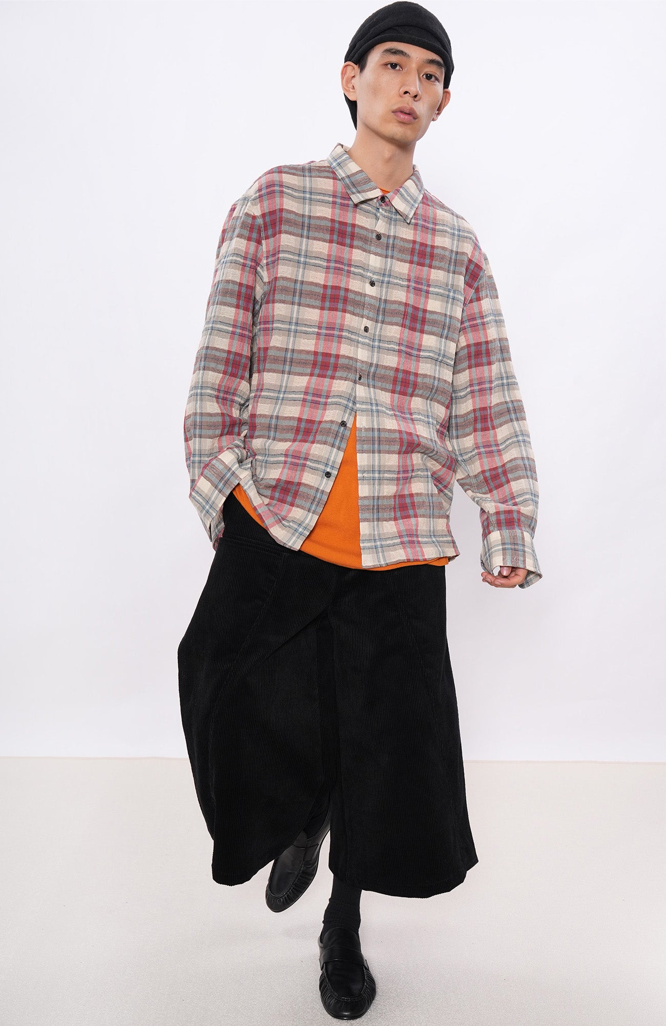 7440 37 1 Retro Linen-Blend Plaid Overshirt, premium urban and streetwear designers apparel on PROJECTISR.com, 7440 37 1