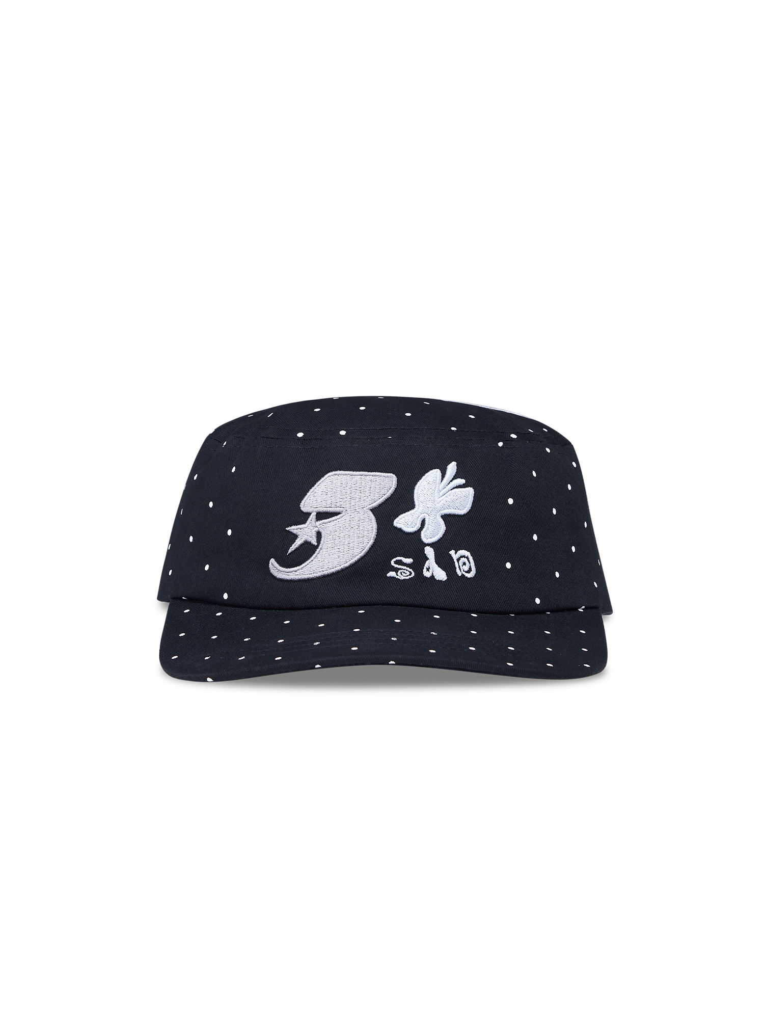 SANB Polka Dot Embroidered Pillbox Hat