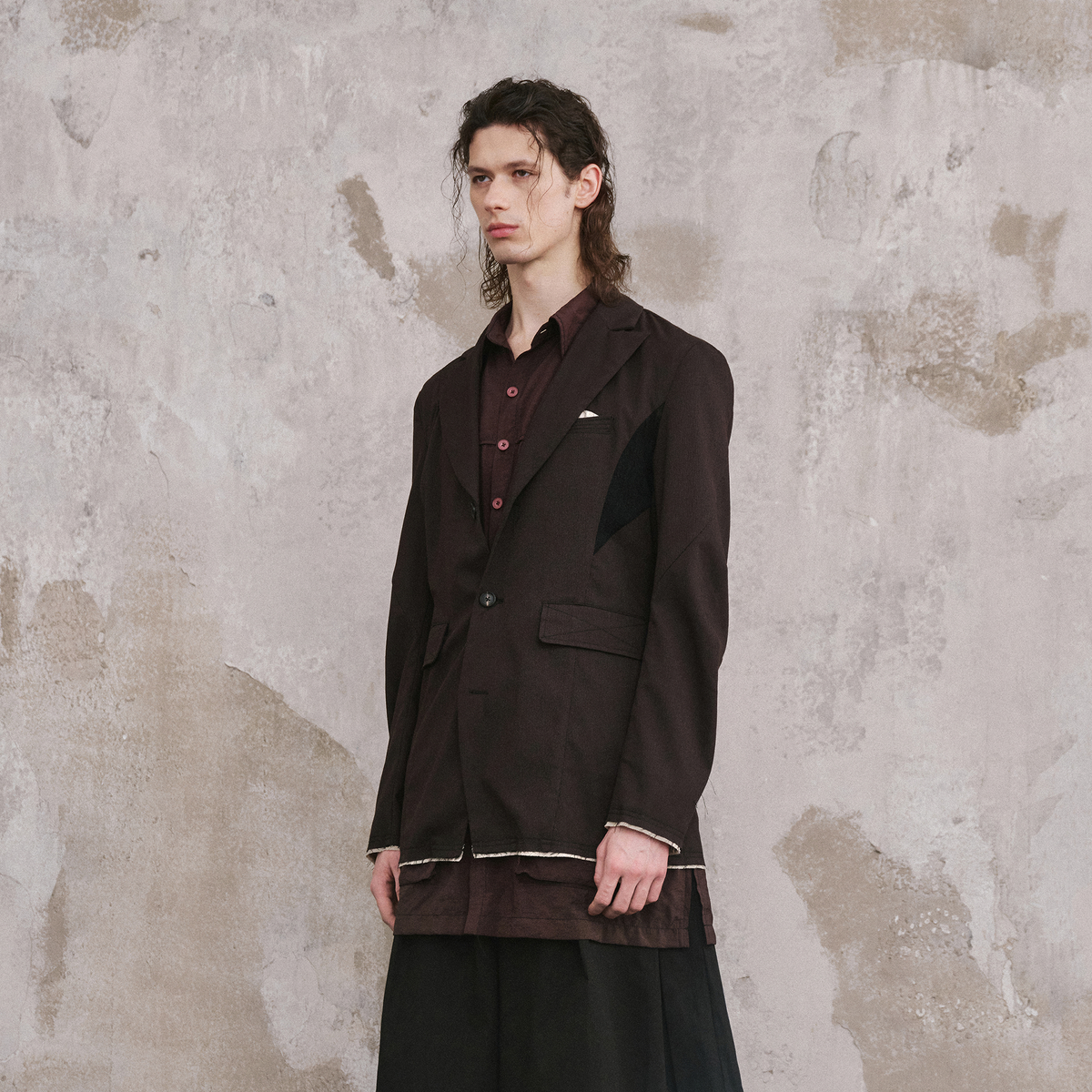 ILNya Nieternite Nifutur Spliced Knit Blazer Jacket
