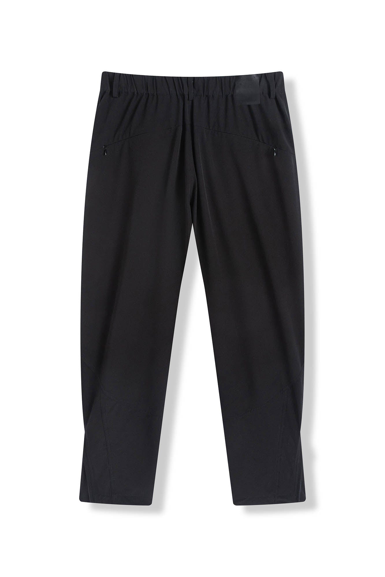 ENSHADOWER Spliced Crinkled Zippered Jogger Pants Black