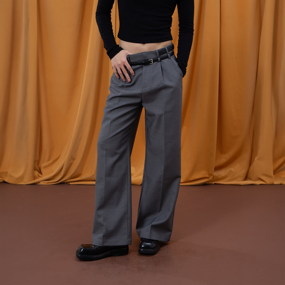 CLP Double-Belted Wide-Leg Trousers