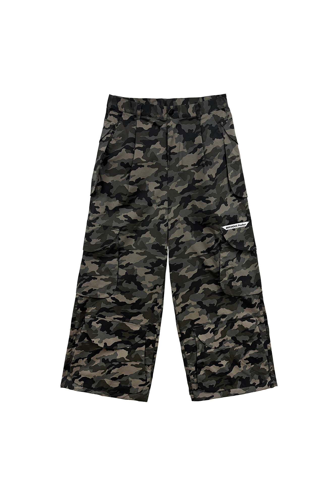 MIICHOUS Camo Wide-Leg Cargo Pants