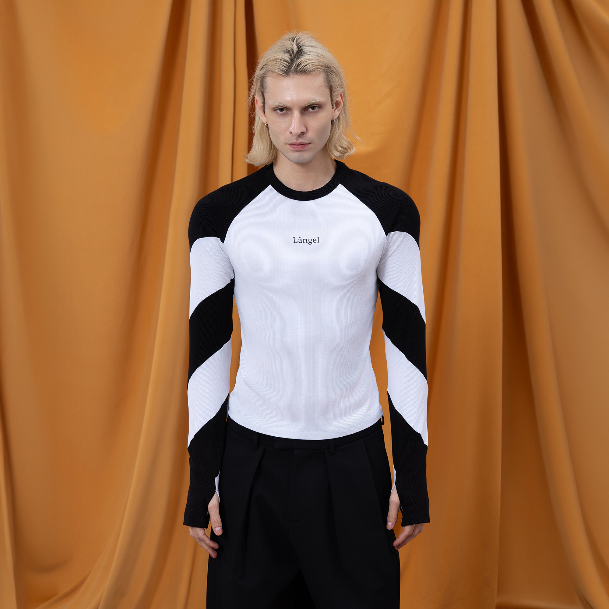 CLP Spiral Spliced Slim-Fit Long-Sleeve Tee