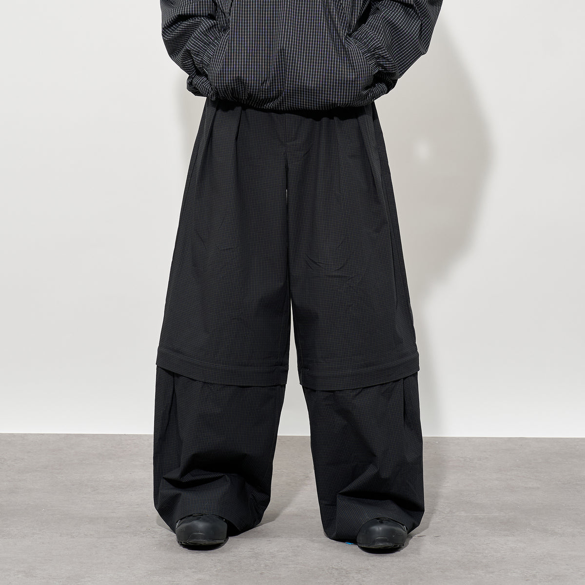 FMACM Detachable Plaid Straight-Leg Pants