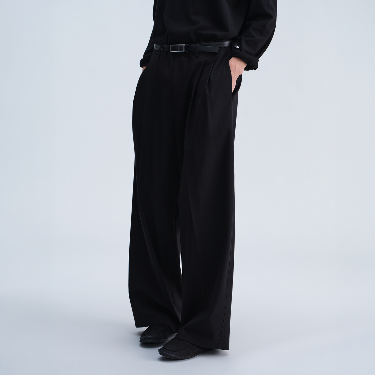 OPICLOTH Retro Double-Pleat Wide-Leg Trousers