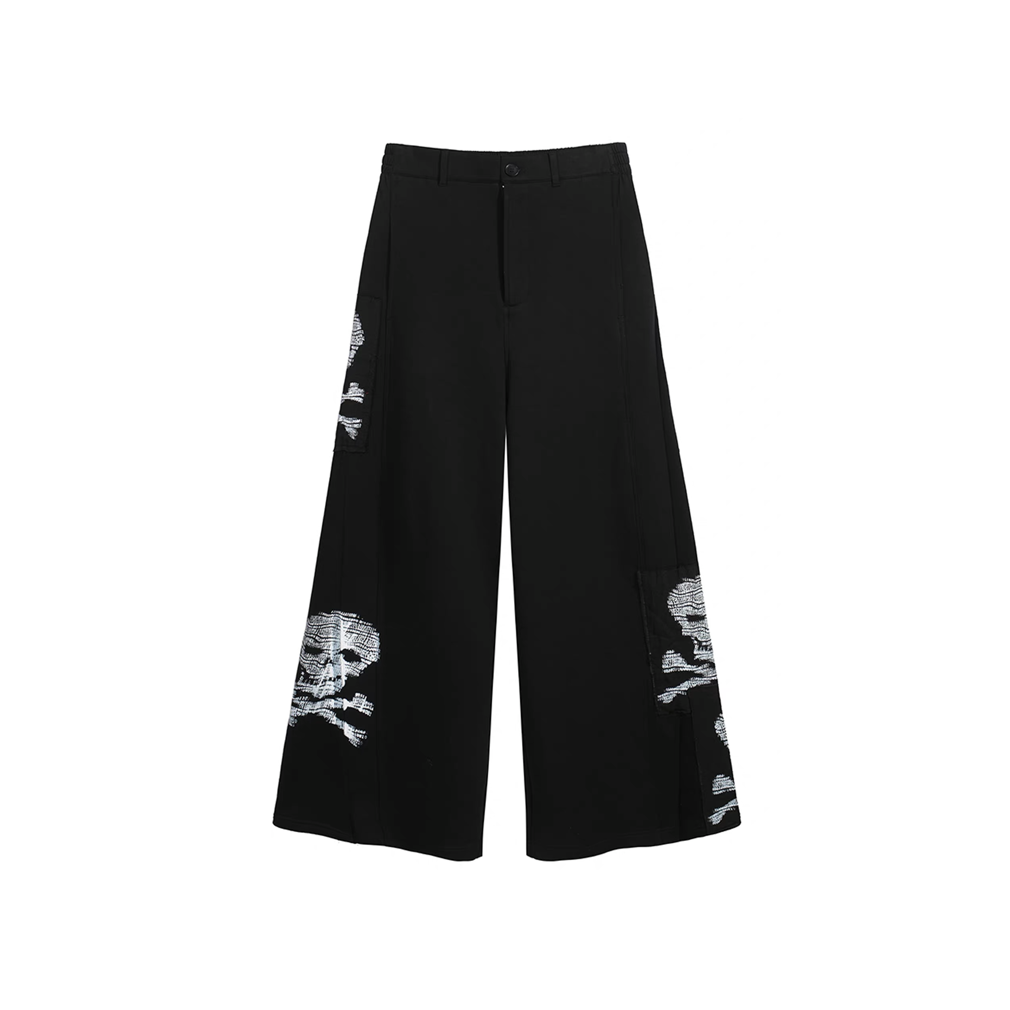 NOTHINGNESS WORLD Skull Graphic Wide-Leg Sweatpants, premium urban and streetwear designers apparel on PROJECTISR.com, NOTHINGNESS WORLD