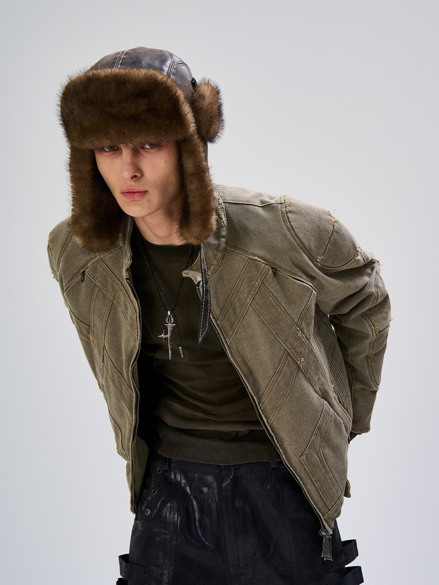FLYERRER Panel Armor Moto Canvas Jacket, premium urban and streetwear designers apparel on PROJECTISR.com, FLYERRER