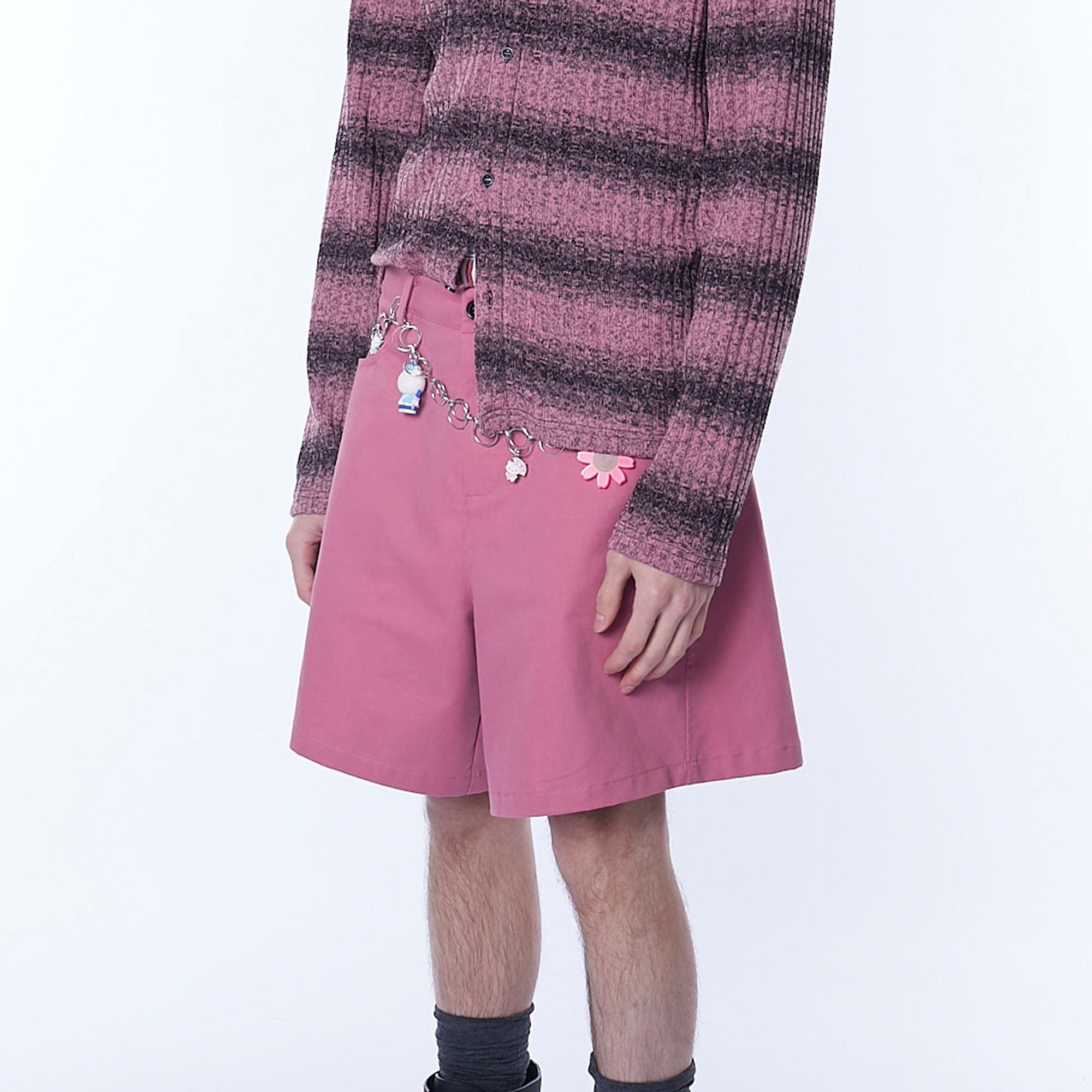 ASSEEN Asymmetric Side Strap Wide-Leg Shorts, premium urban and streetwear designers apparel on PROJECTISR.com, ASSEEN