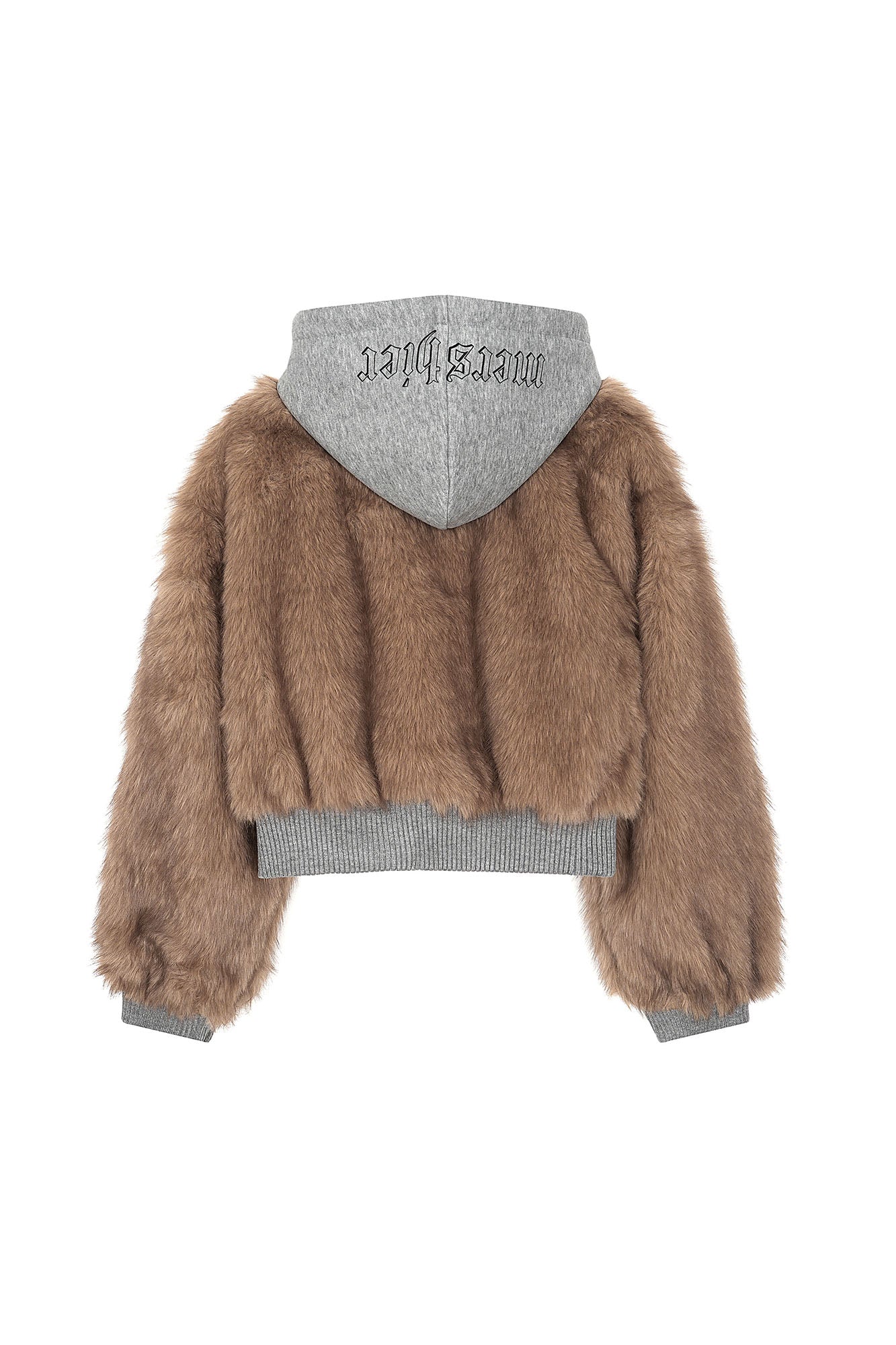 CLP Faux Fur Cropped Hooded Jacket