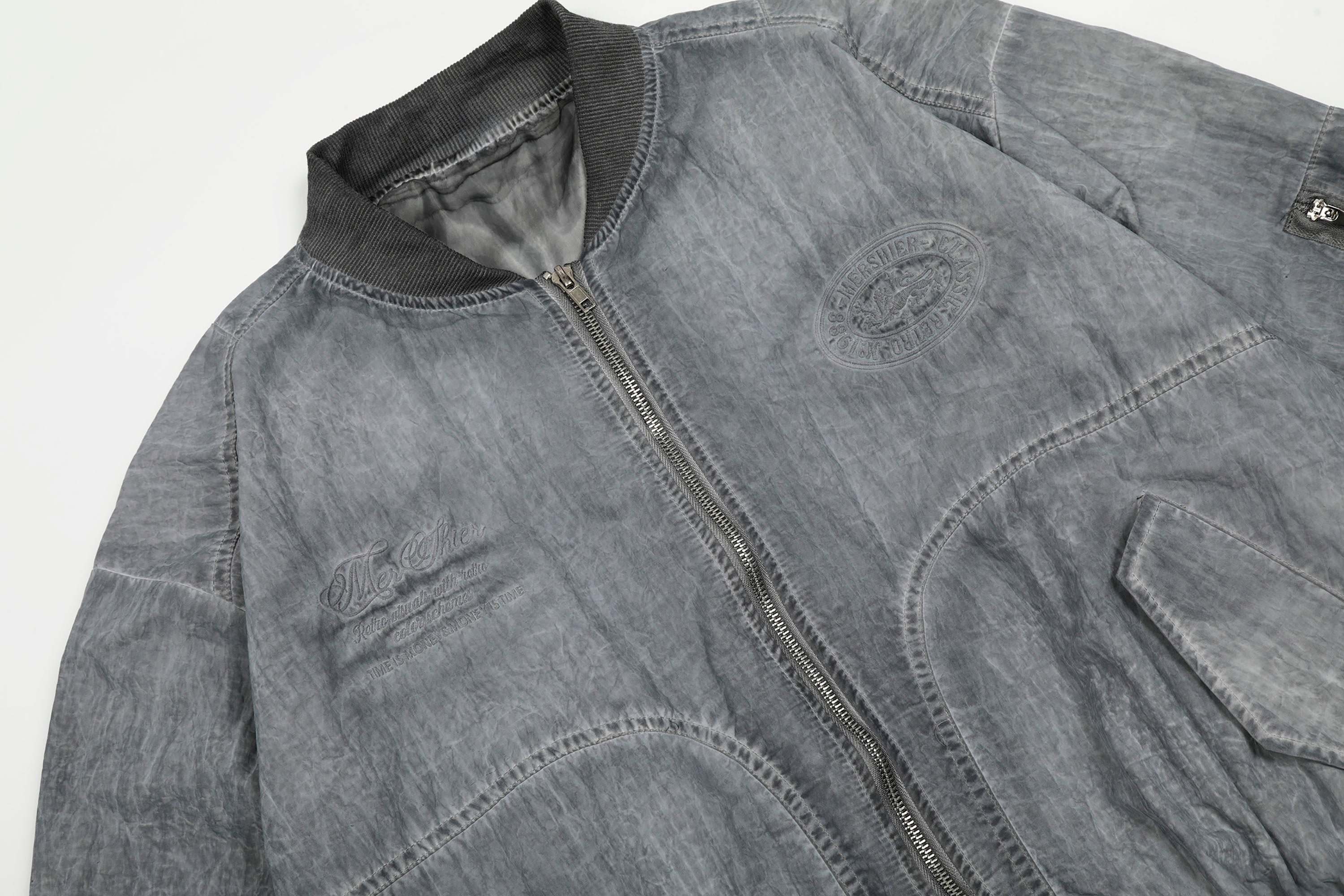 CLP Faded Crinkled Bomber Jacket, premium urban and streetwear designers apparel on PROJECTISR.com, CLP