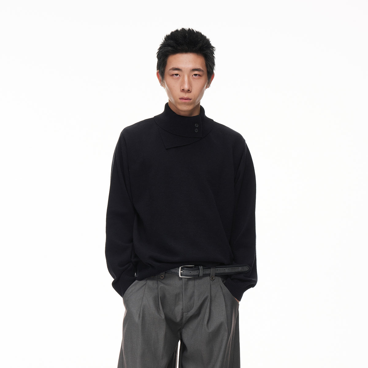 BOTANICA Wool-Blend Slim Turtleneck Sweater