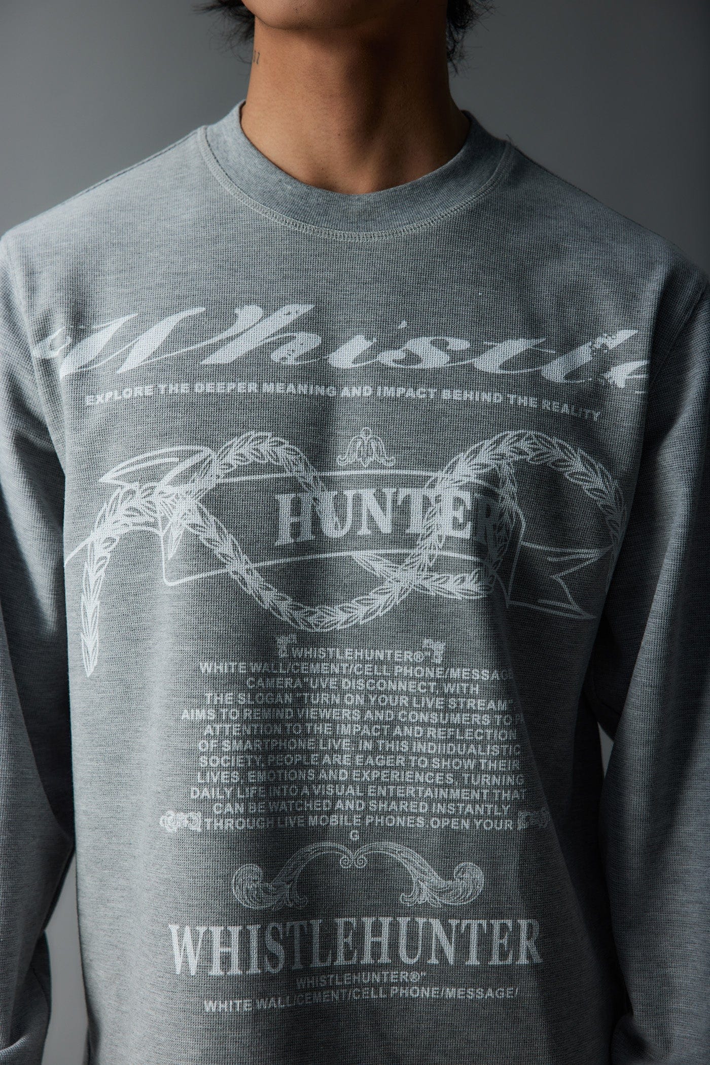 WHISTLEHUNTER Retro-Graphics Waffle Long Sleeve T-Shirt, premium urban and streetwear designers apparel on PROJECTISR.com, WHISTLEHUNTER