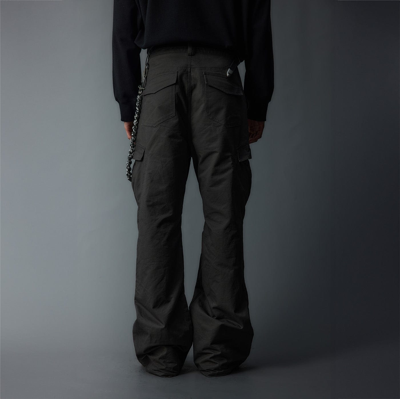 WHISTLEHUNTER Multi-Pocket Zipper Flared Cargo Pants, premium urban and streetwear designers apparel on PROJECTISR.com, WHISTLEHUNTER