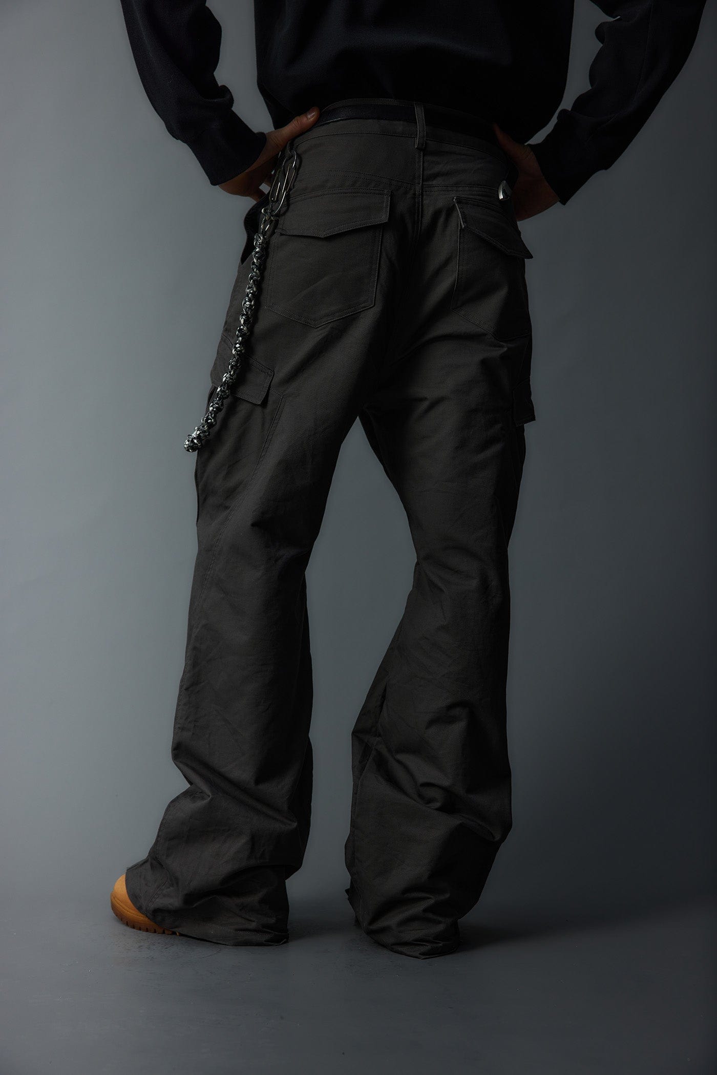 WHISTLEHUNTER Multi-Pocket Zipper Flared Cargo Pants, premium urban and streetwear designers apparel on PROJECTISR.com, WHISTLEHUNTER