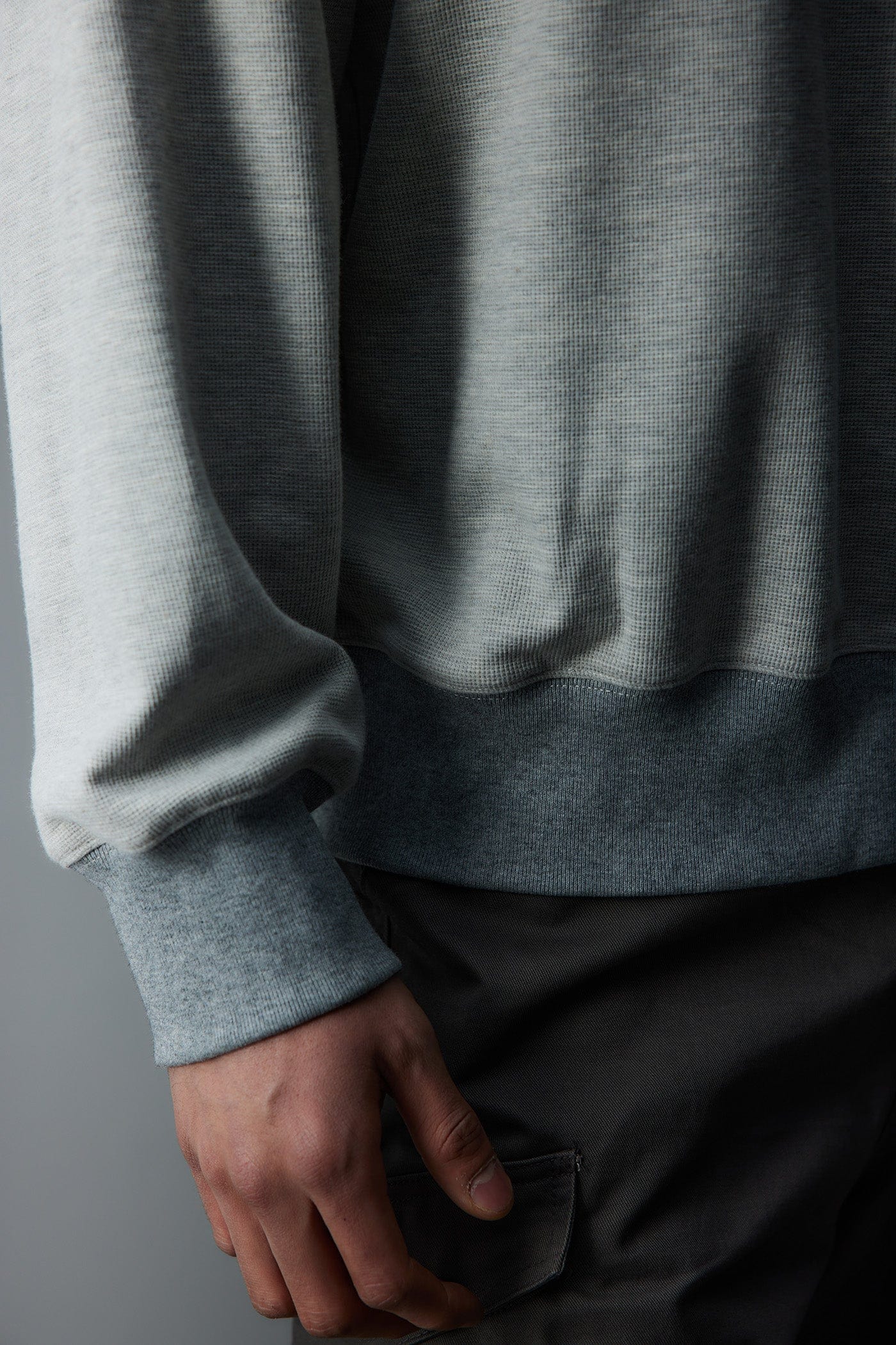 WHISTLEHUNTER Asymmetrical Zipper Rivet Mock Neck Light