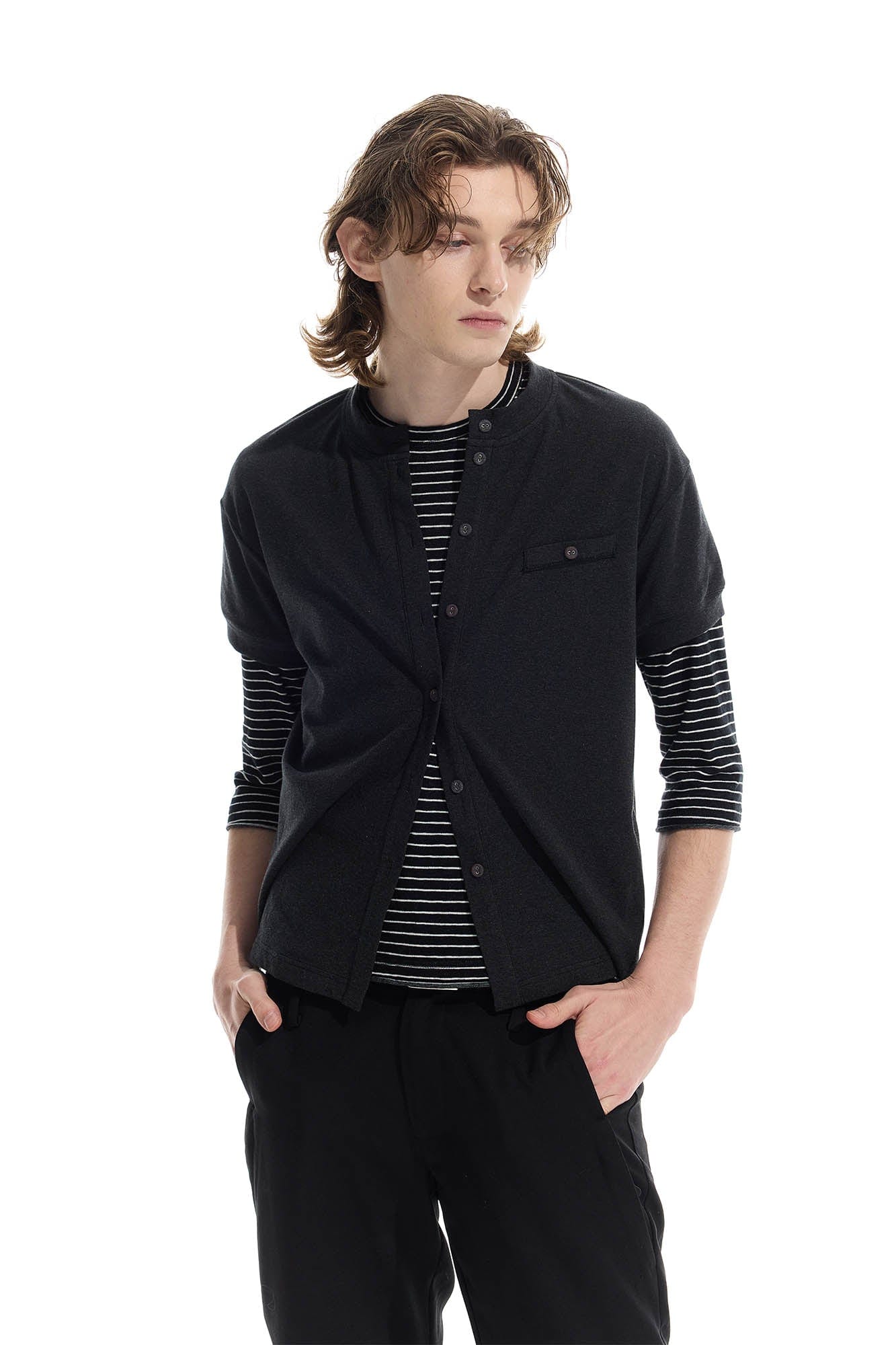 WHISTLEHUNTER Essential Wool-Blended Pocket Short-Sleeve Cardigan, premium urban and streetwear designers apparel on PROJECTISR.com, WHISTLEHUNTER